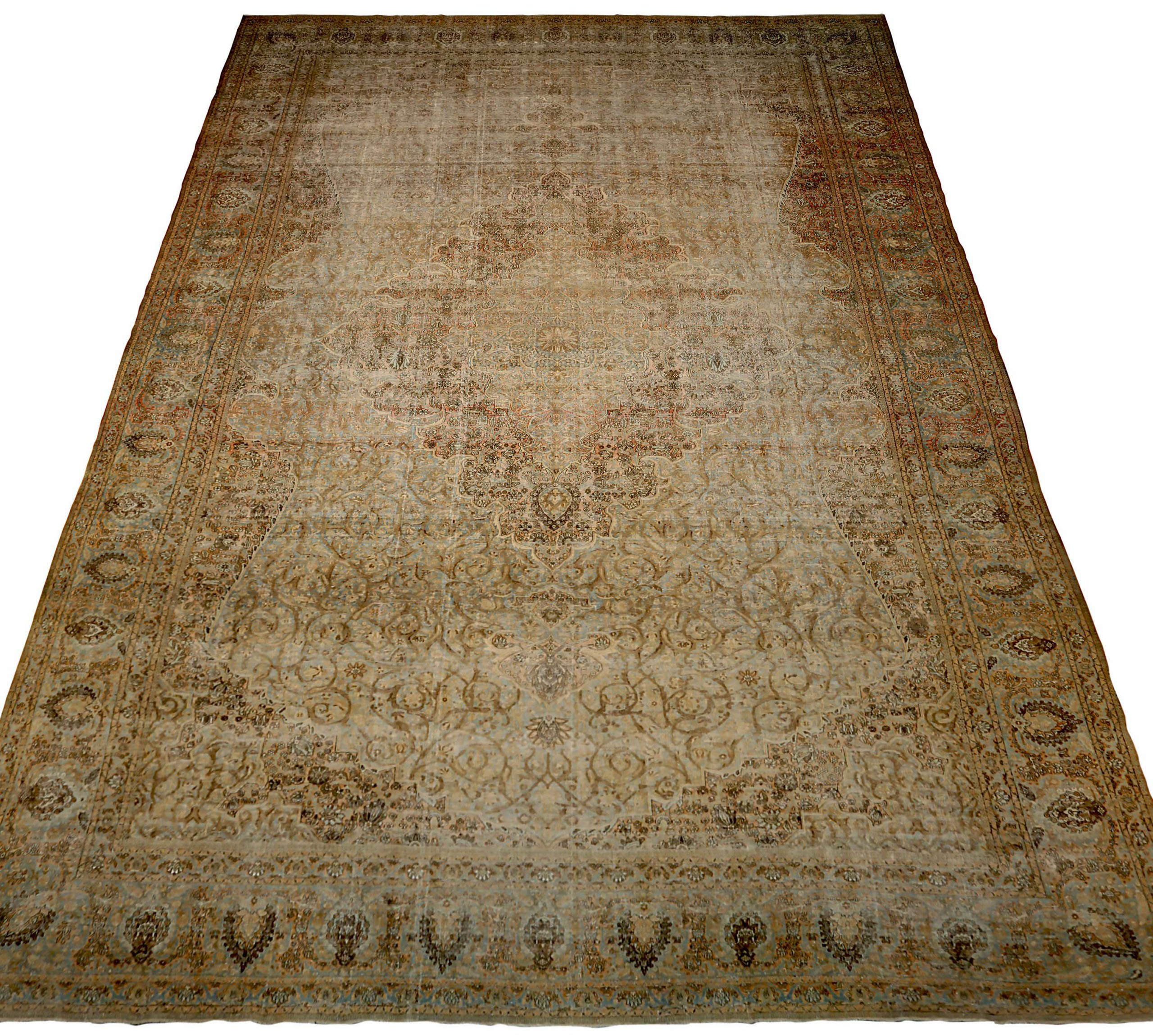 Thumbnail 2 for Antique Persian Kashan Transitional Rug 88909