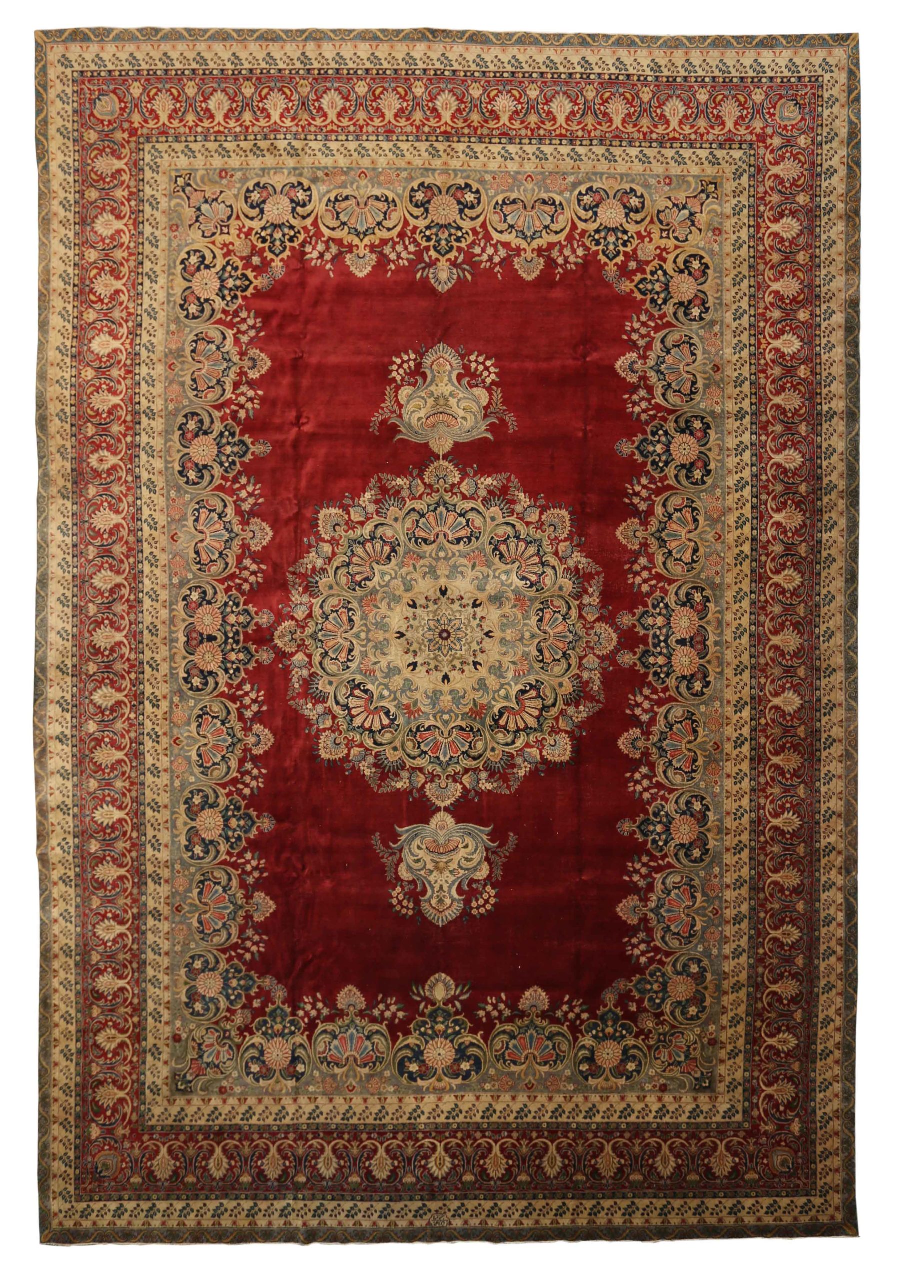 Thumbnail 2 for Antique Persian Tabriz Traditional Rug 88846