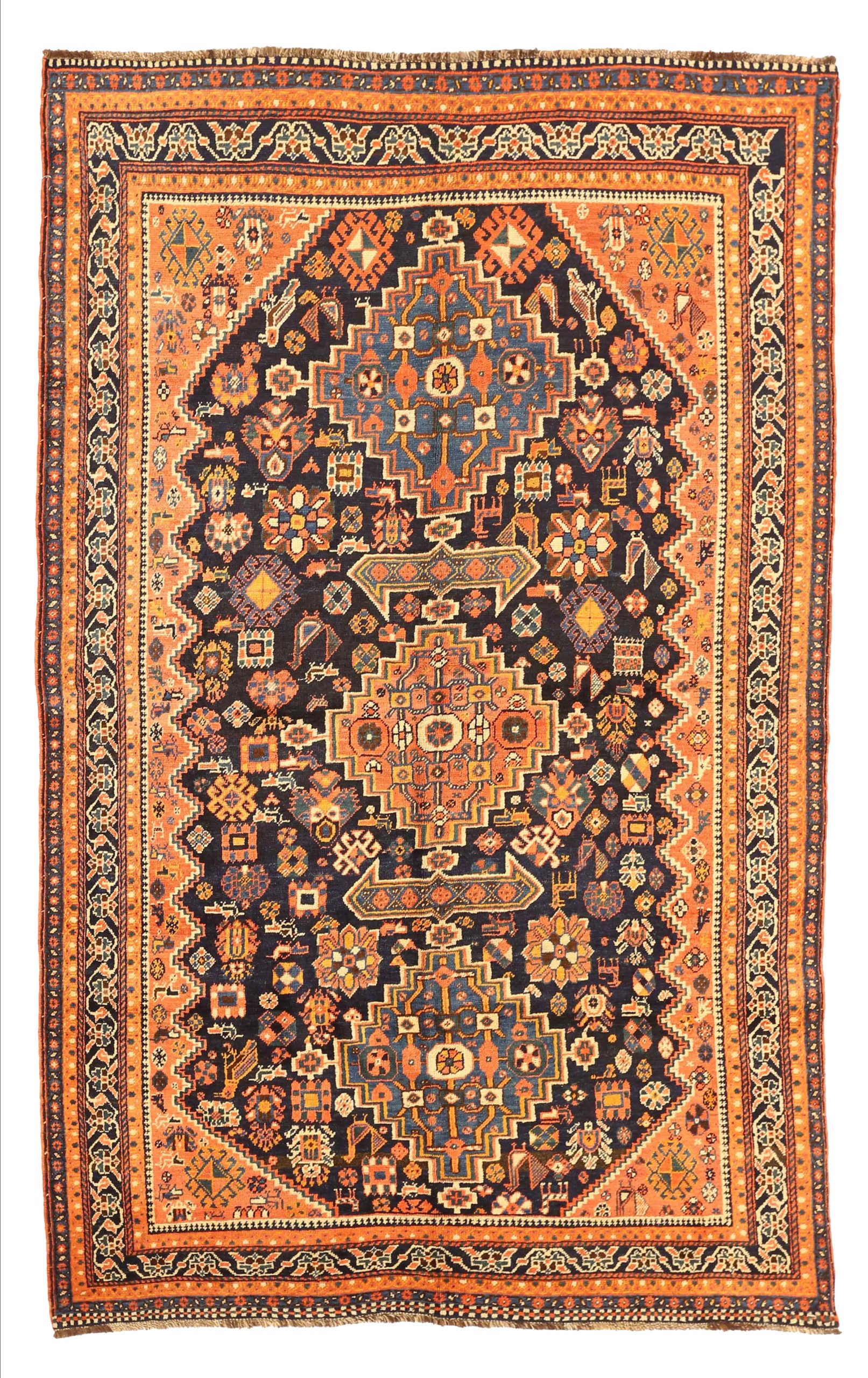 Thumbnail 9 for Antique Persian Shiraz Transitional Rug 11086