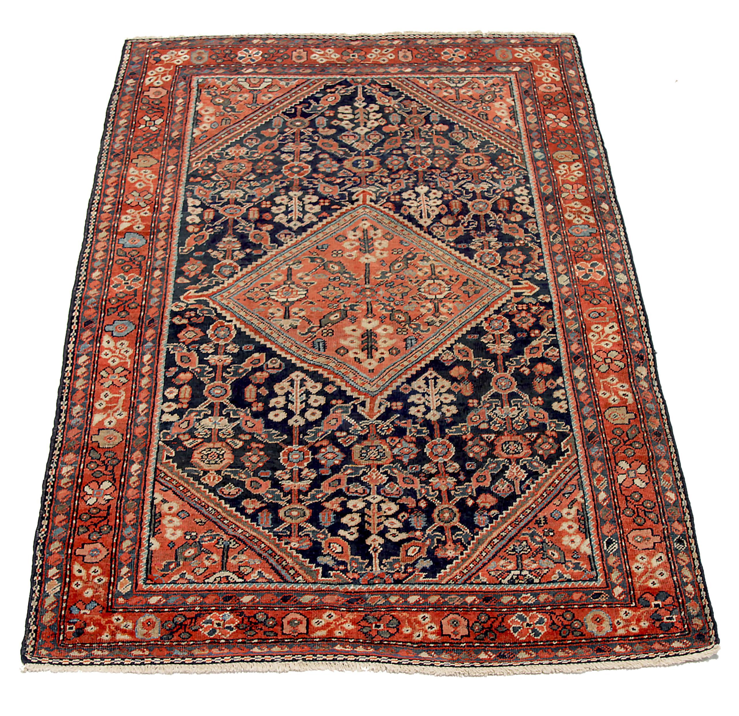 Thumbnail 7 for Antique Persian Mahal Traditional Rug 11087