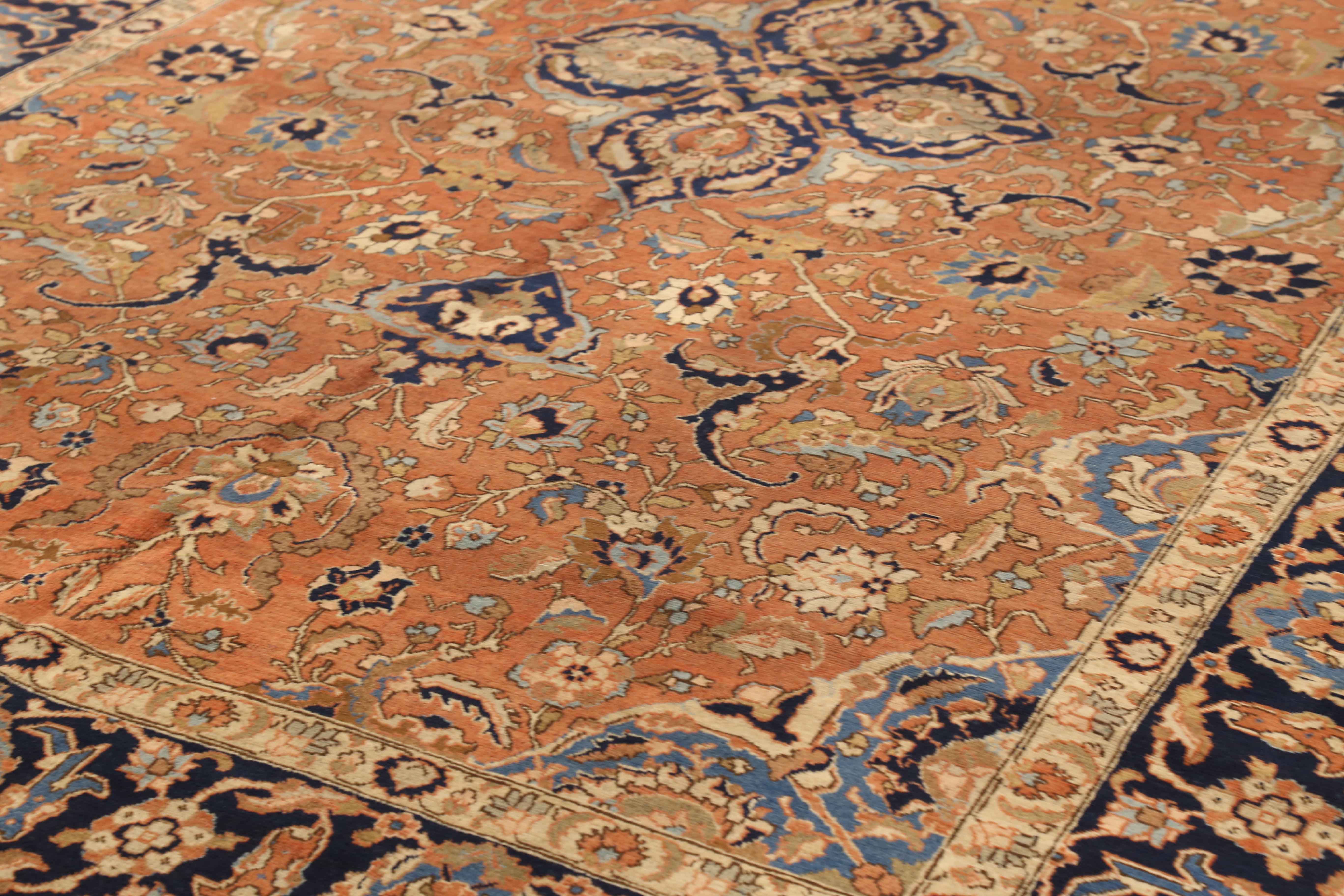 Thumbnail 4 for Antique Persian Tabriz Traditional Rug 71446