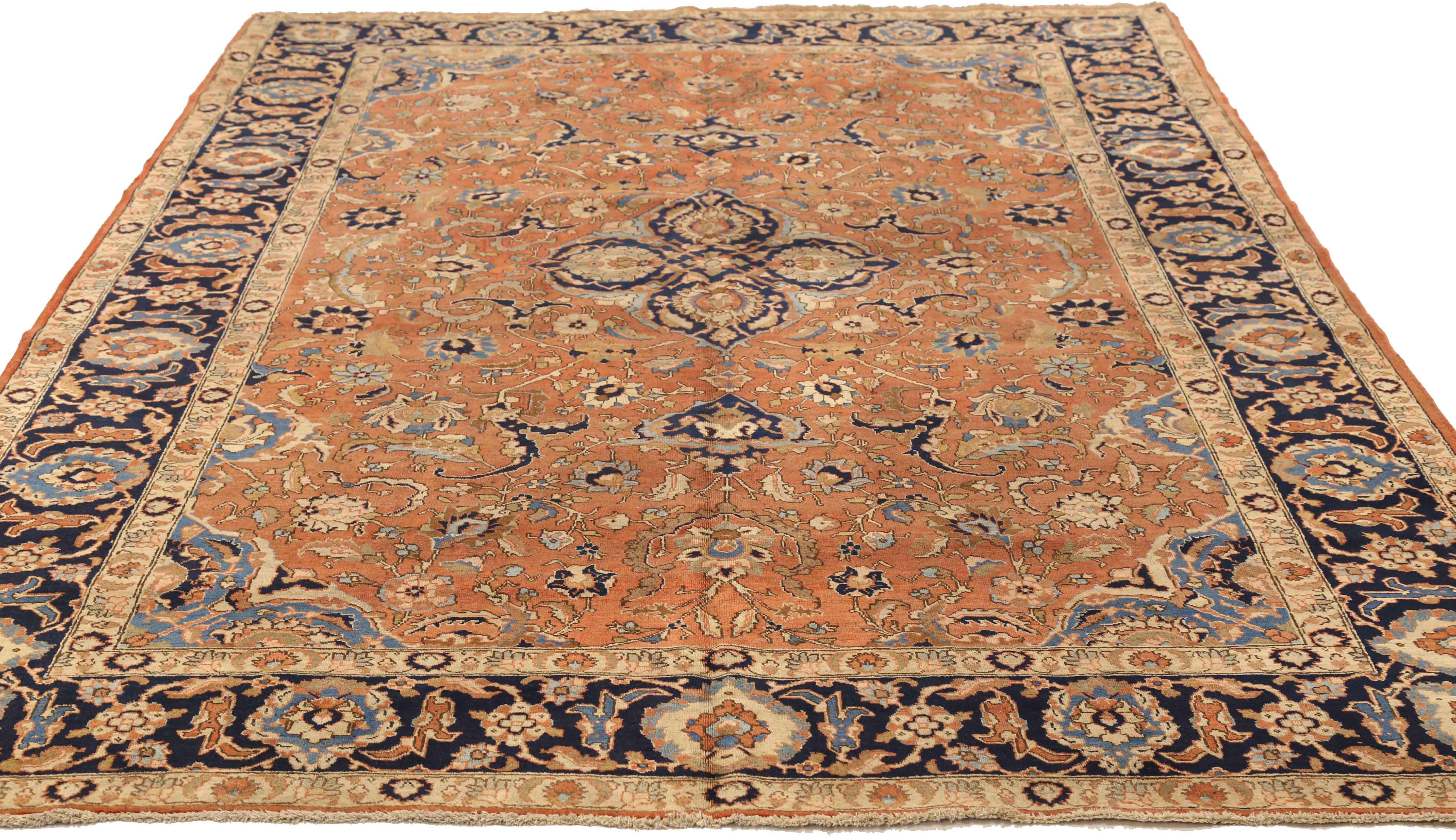 Thumbnail 2 for Antique Persian Tabriz Traditional Rug 71446