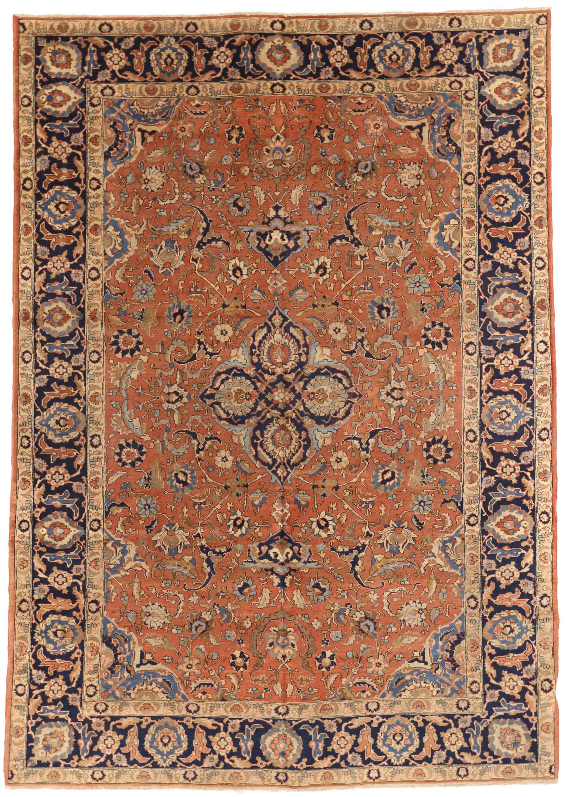 Thumbnail 3 for Antique Persian Tabriz Traditional Rug 71446