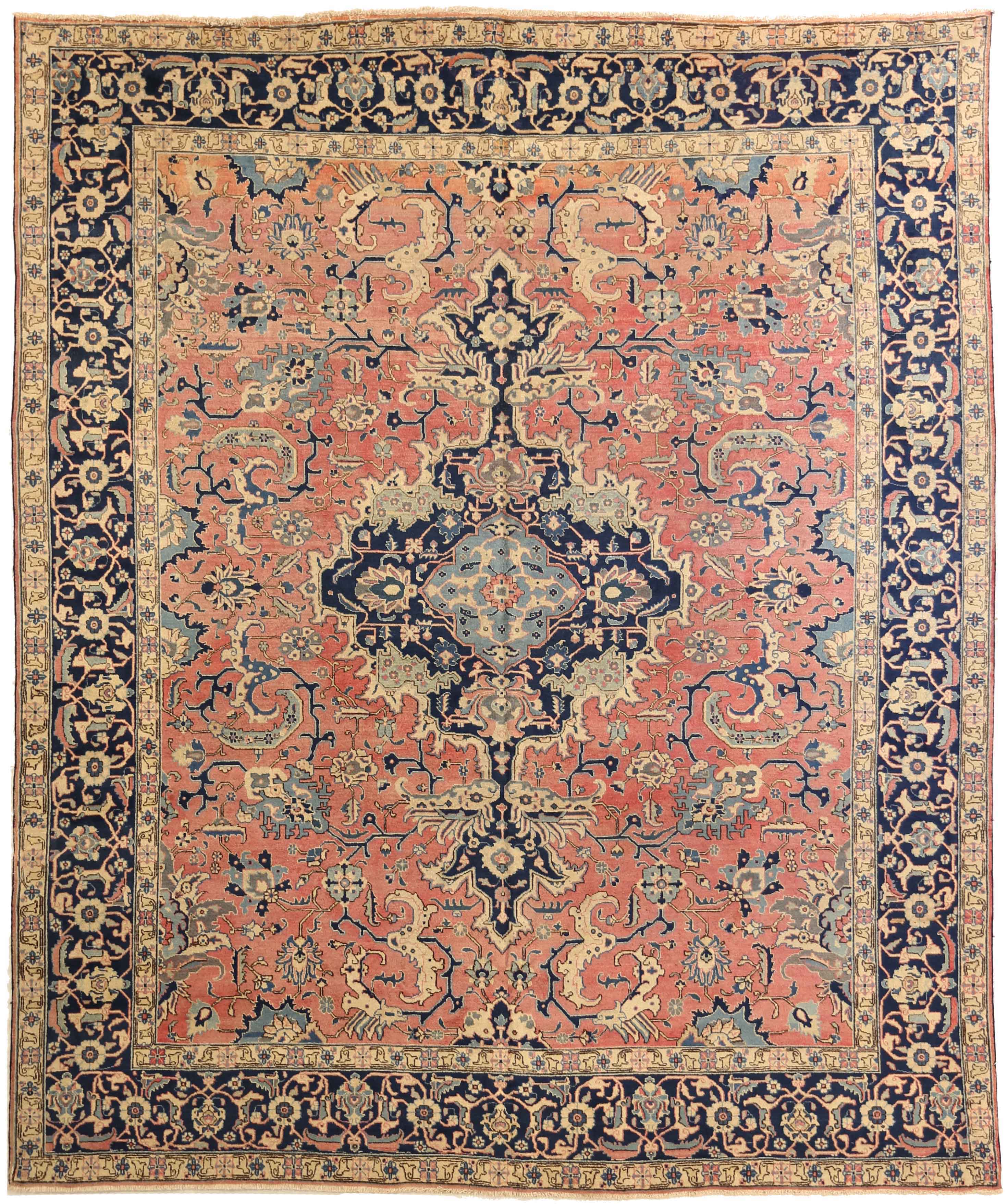 Thumbnail 4 for Antique Persian Tabriz Traditional Rug 71672