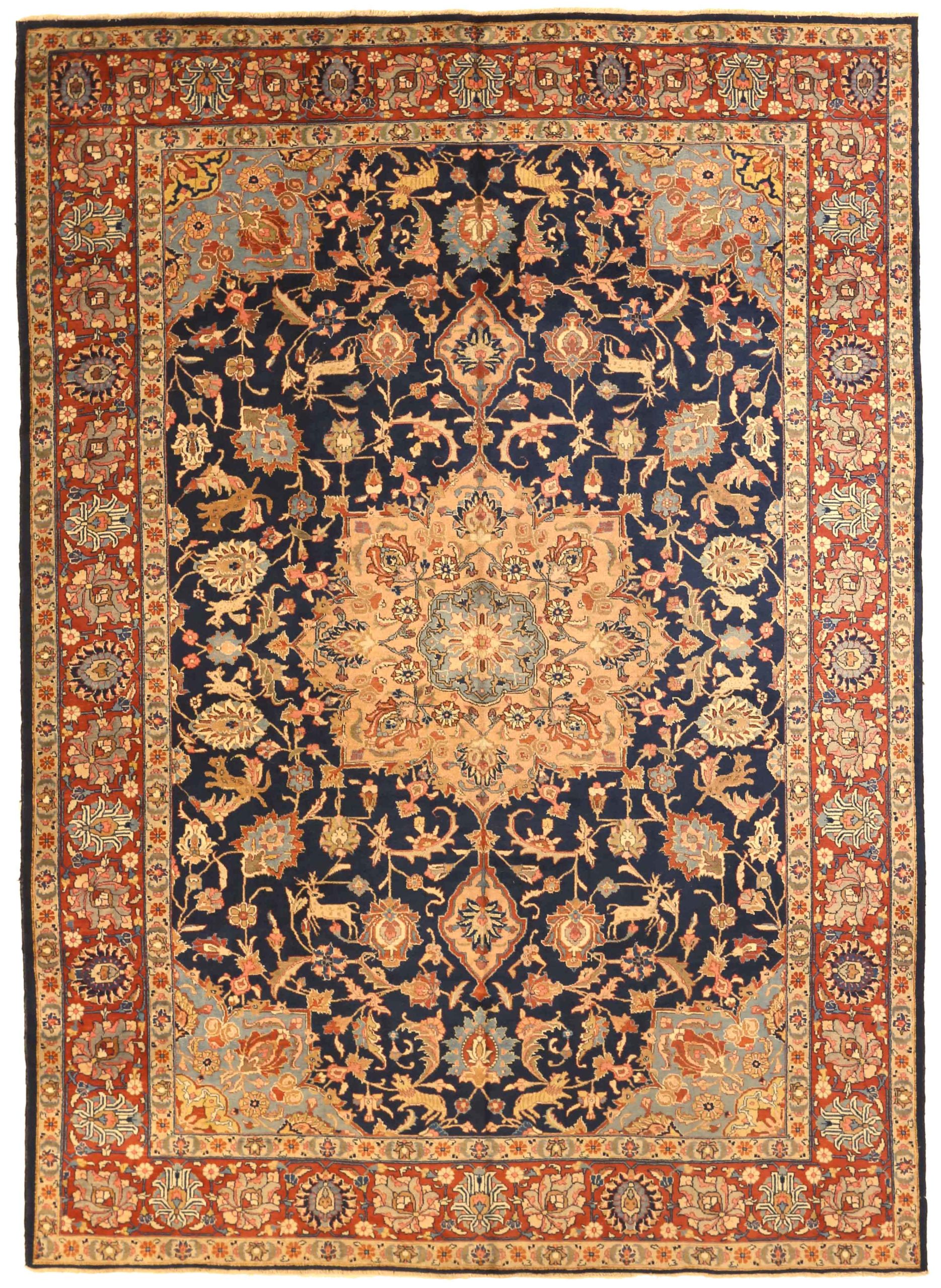 Thumbnail 4 for Antique Persian Tabriz Traditional Rug 71677