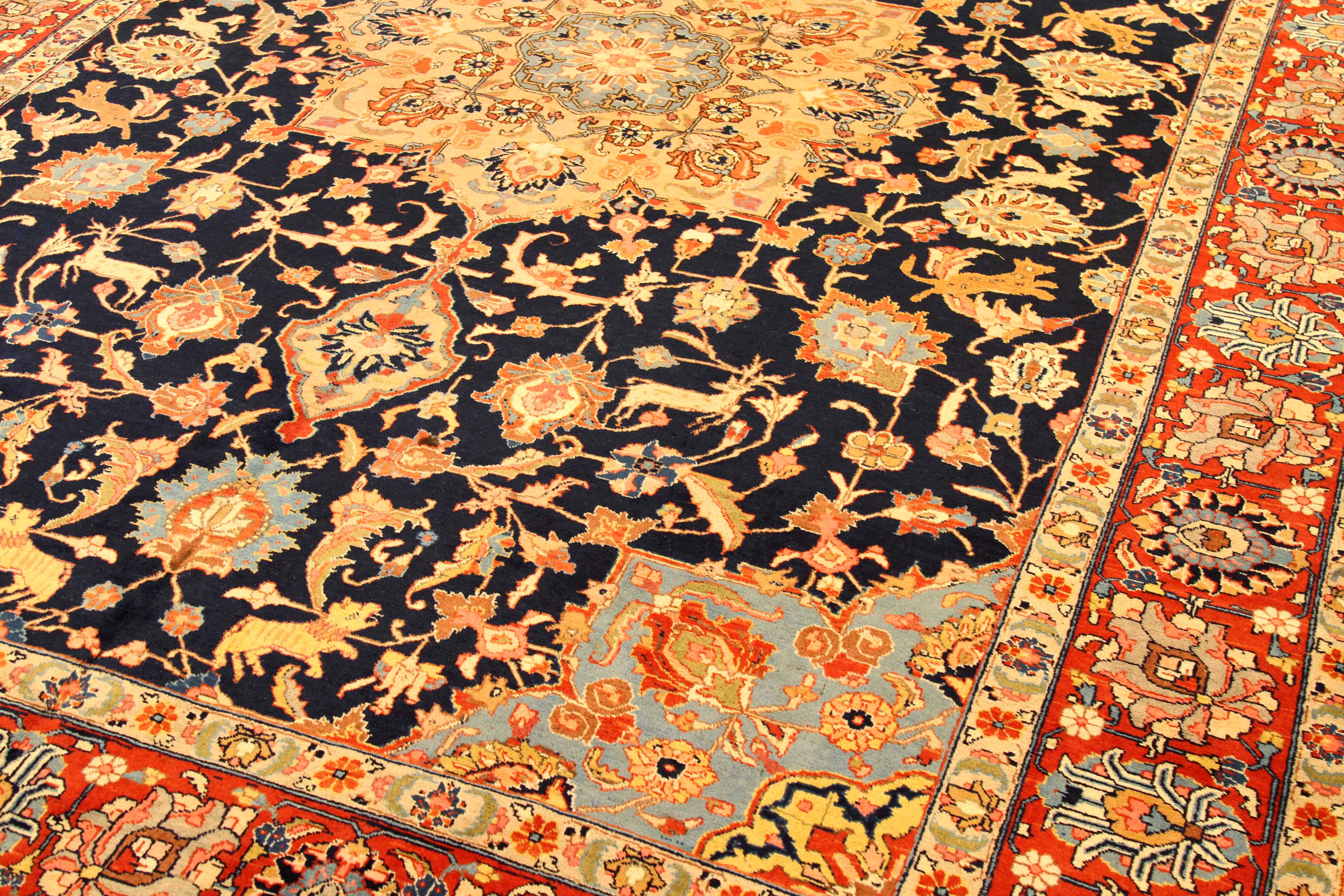 Thumbnail 2 for Antique Persian Tabriz Traditional Rug 71677