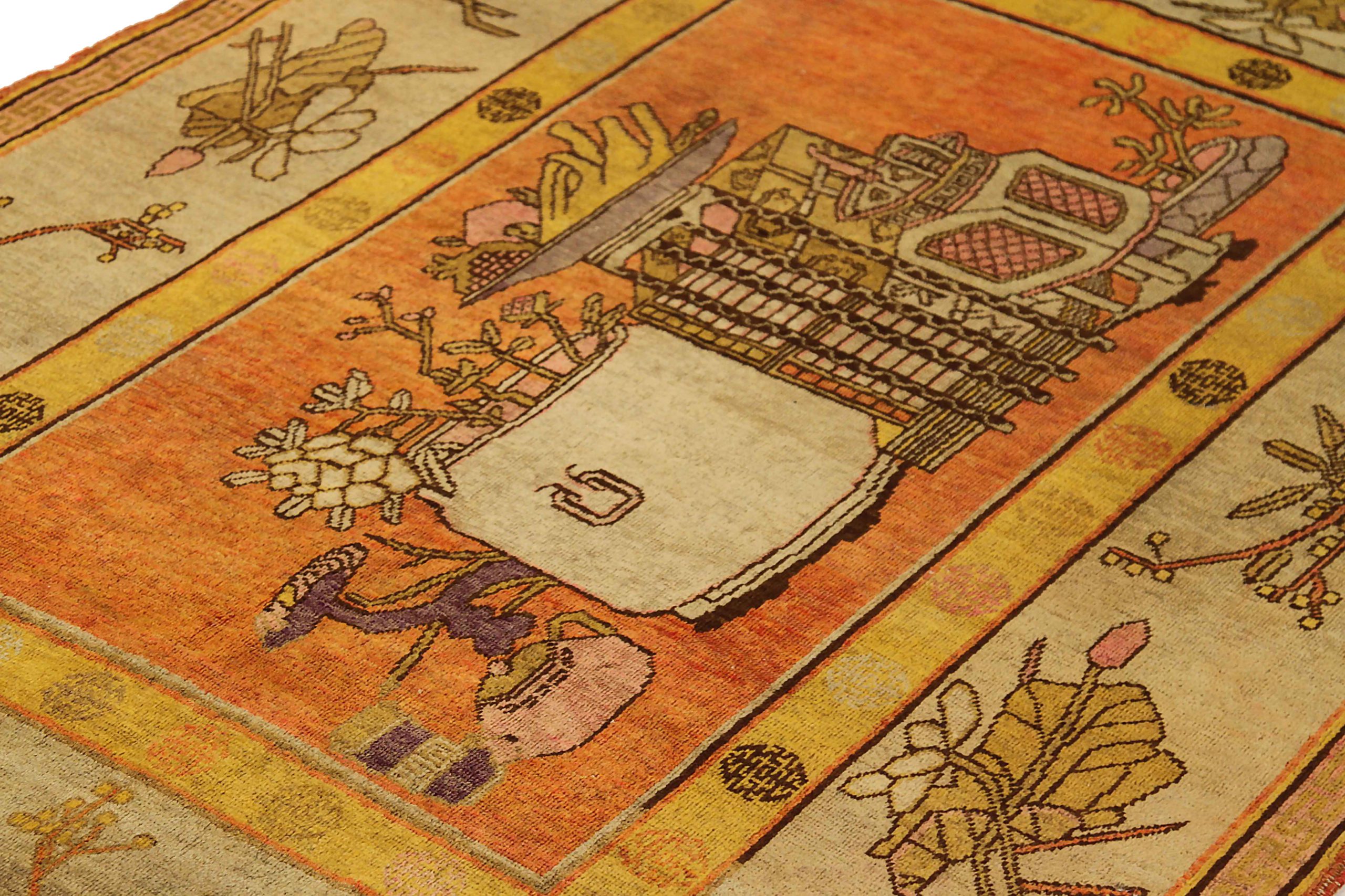 Thumbnail 9 for Antique Russia Khotan Transitional Rug 71812