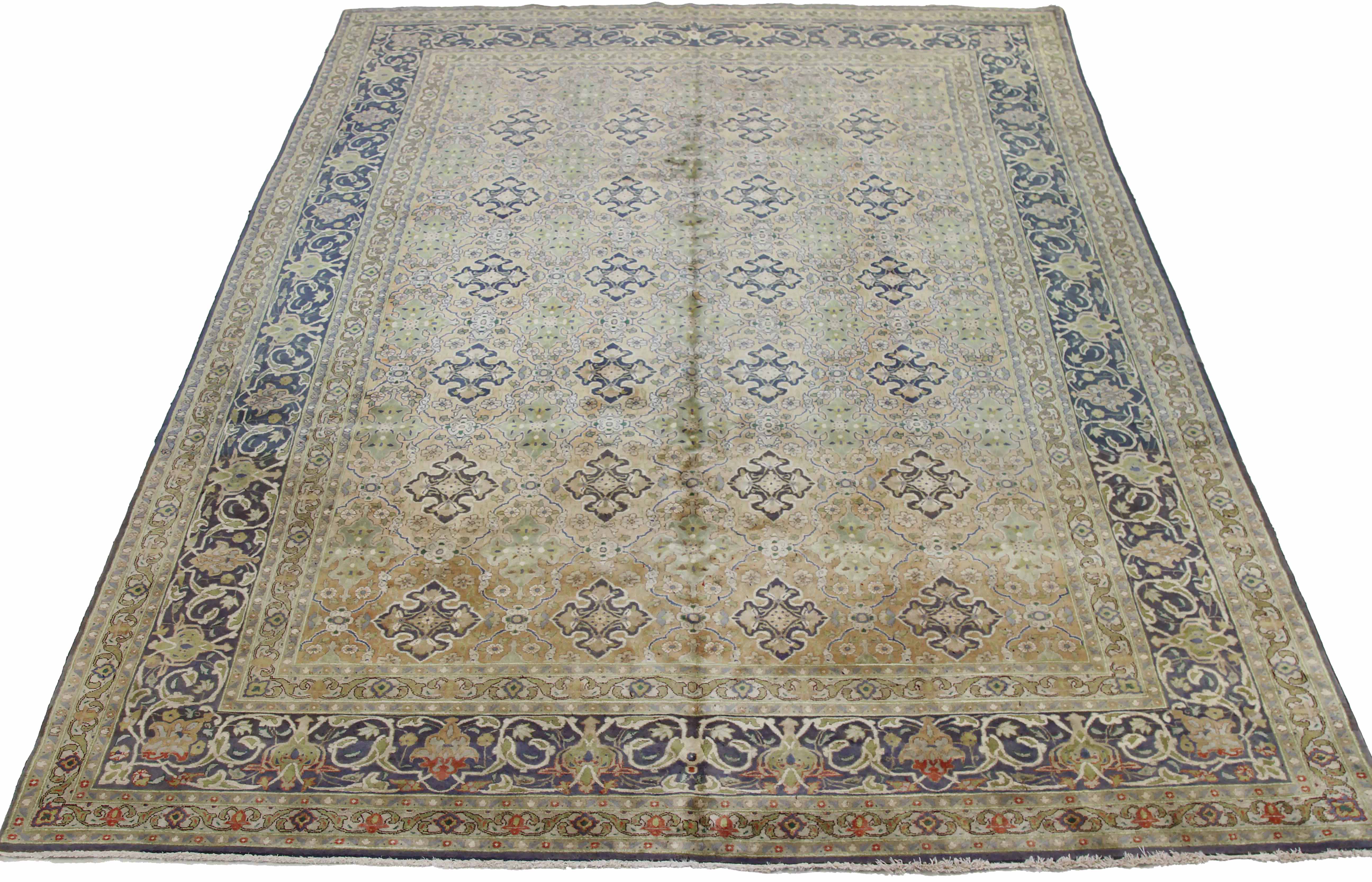 Thumbnail 12 for Antique Persian Tabriz Traditional Rug 71890