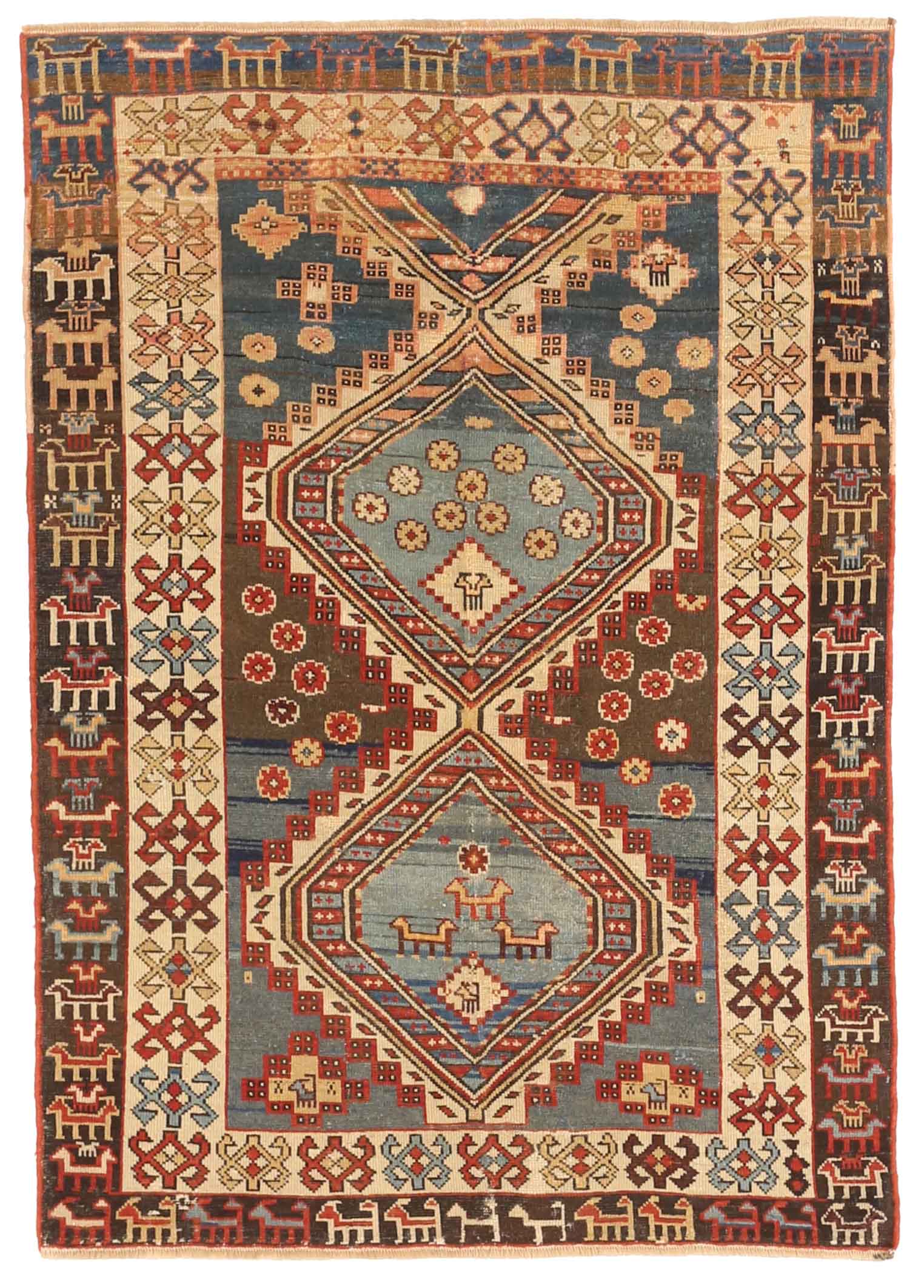 Thumbnail 15 for Antique Russia Kazakhstan Transitional Rug 11177