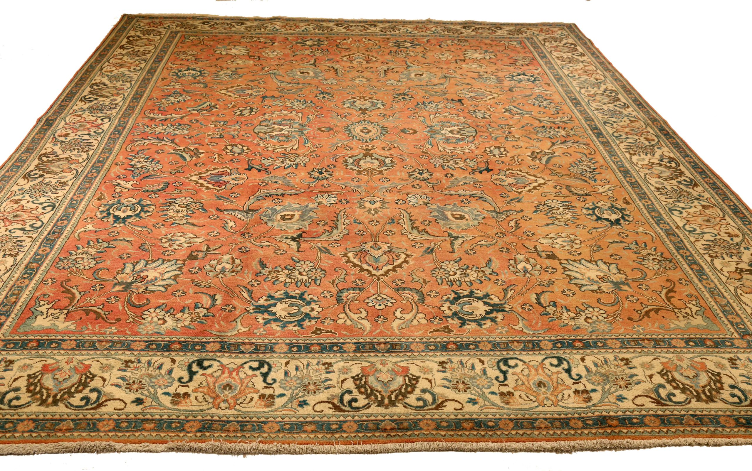 Thumbnail 14 for Antique Persian Tabriz Traditional Rug 11191