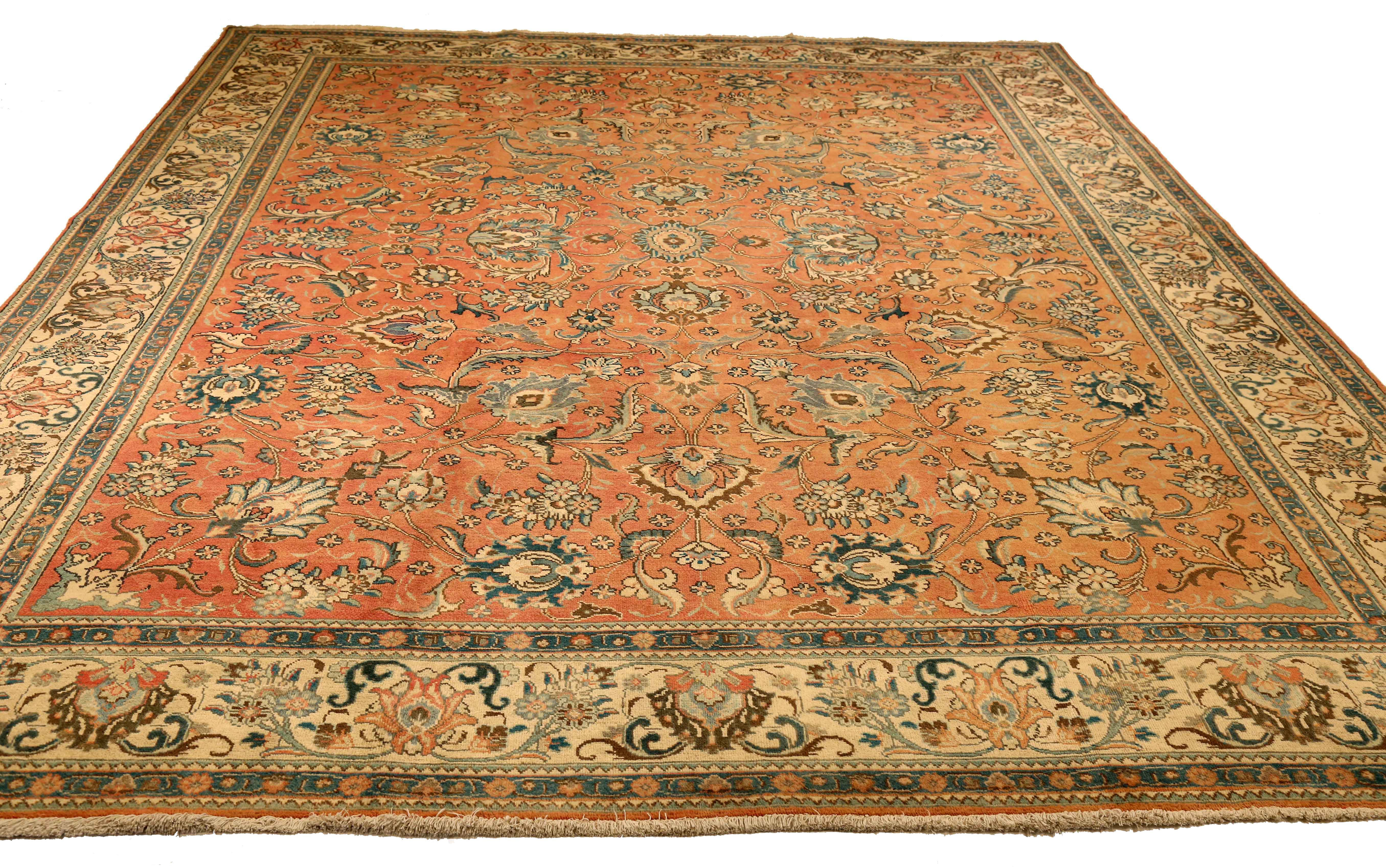 Thumbnail 2 for Antique Persian Tabriz Traditional Rug 11191