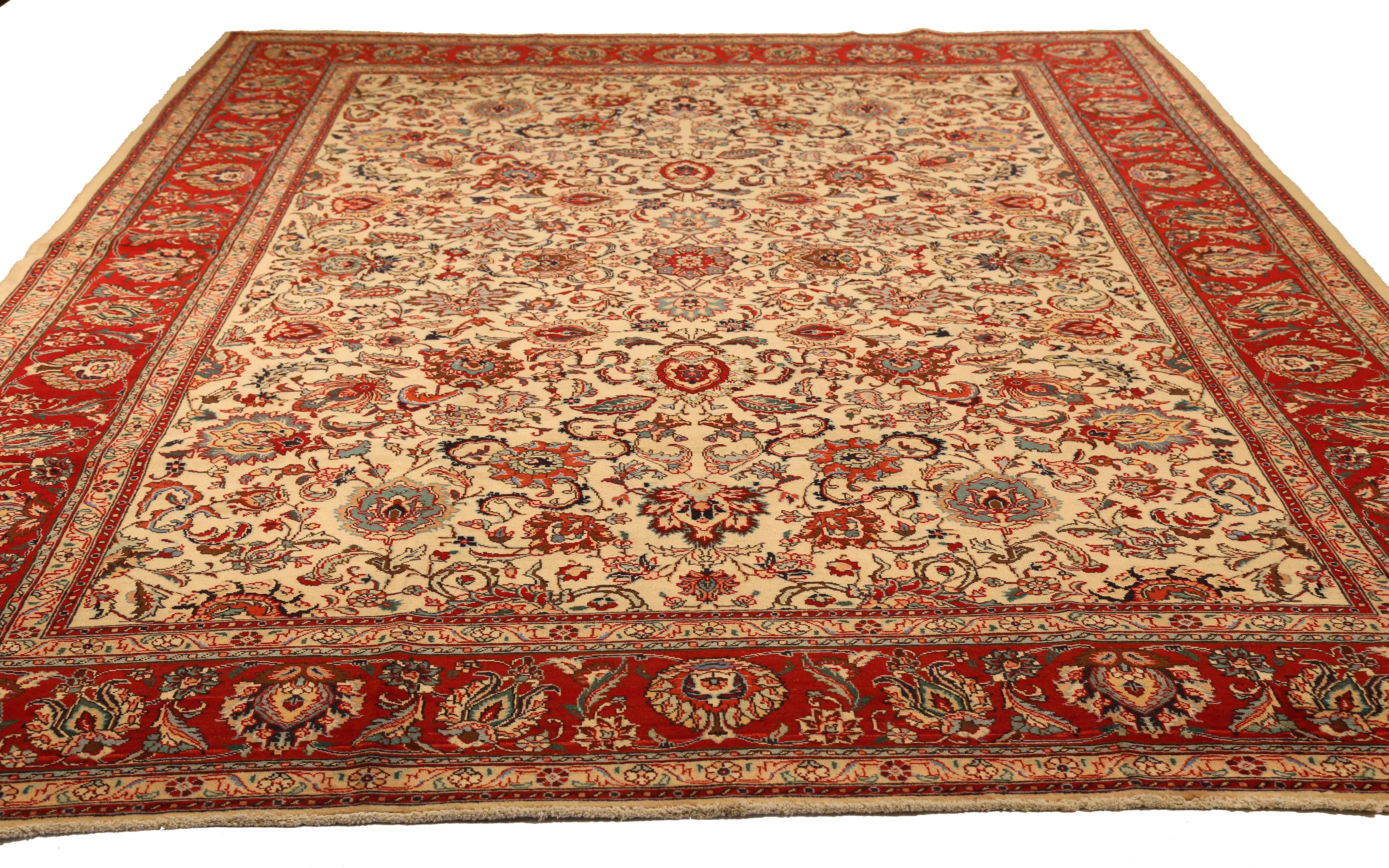 Thumbnail 2 for Antique Persian Tabriz Traditional Rug 11287