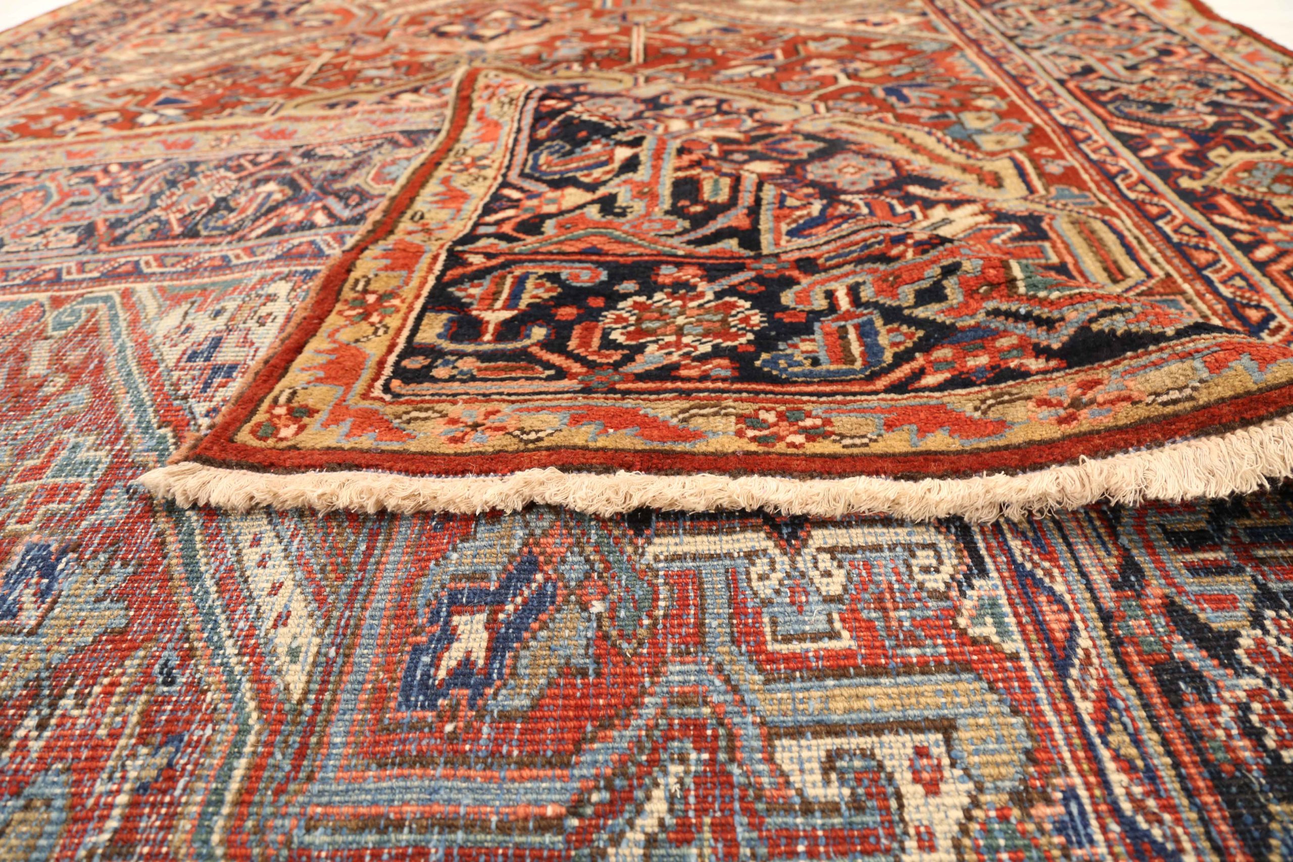 Thumbnail 7 for Antique Persian Heriz Traditional Rug 72151