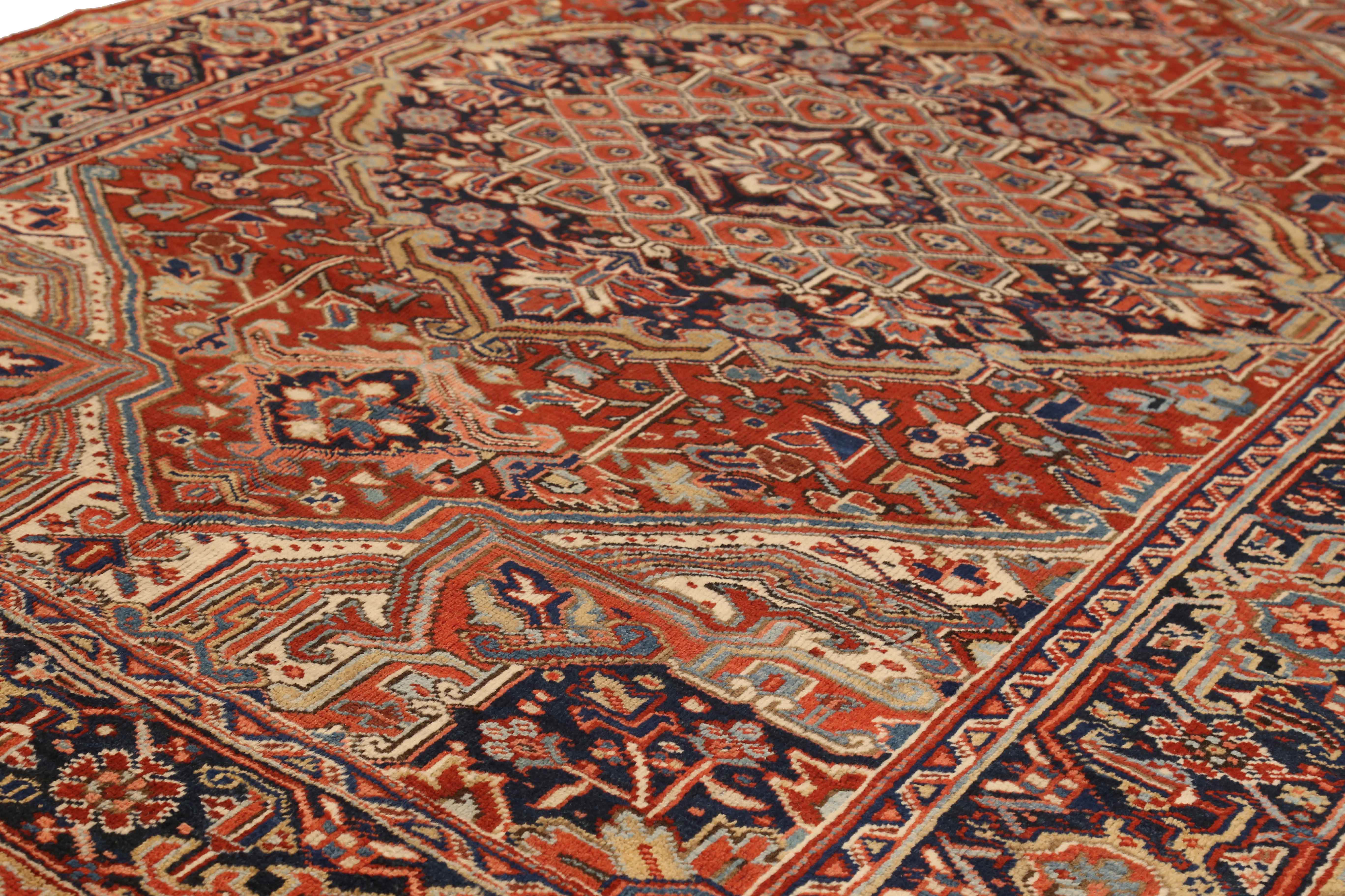 Thumbnail 6 for Antique Persian Heriz Traditional Rug 72151