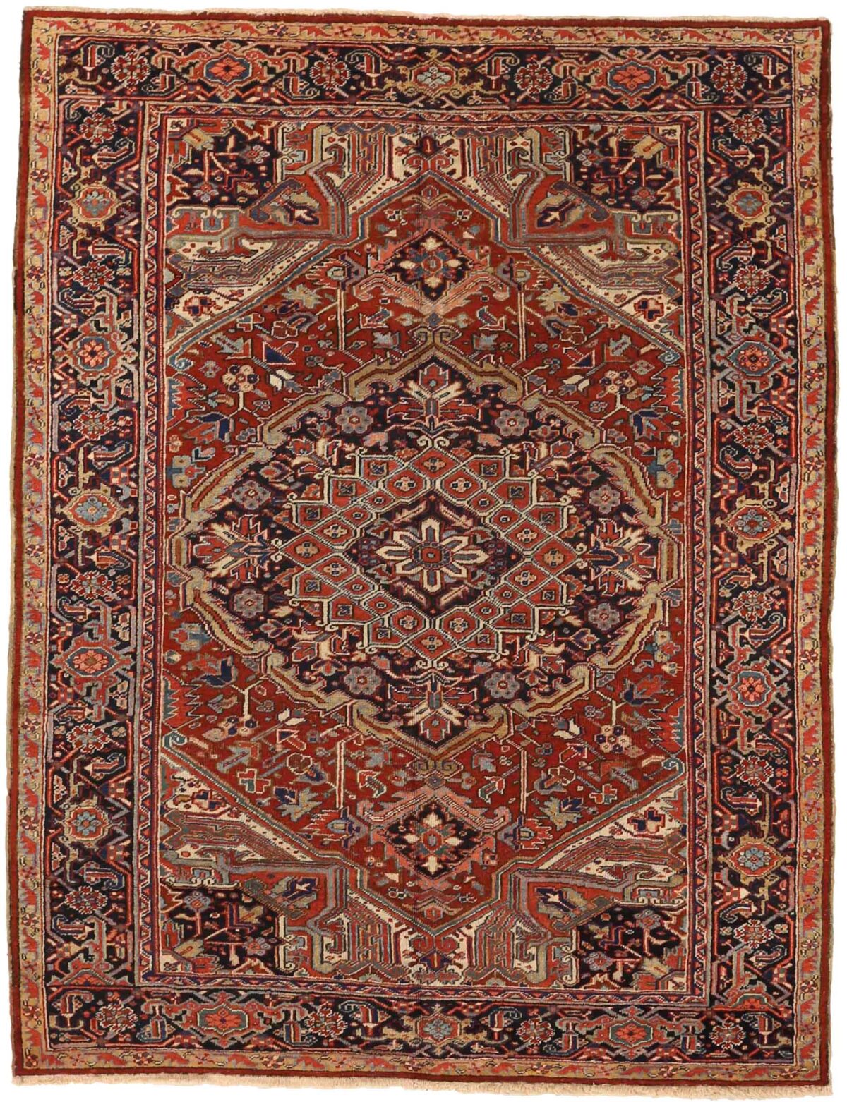 Thumbnail 11 for Antique Persian Heriz Traditional Rug 72151