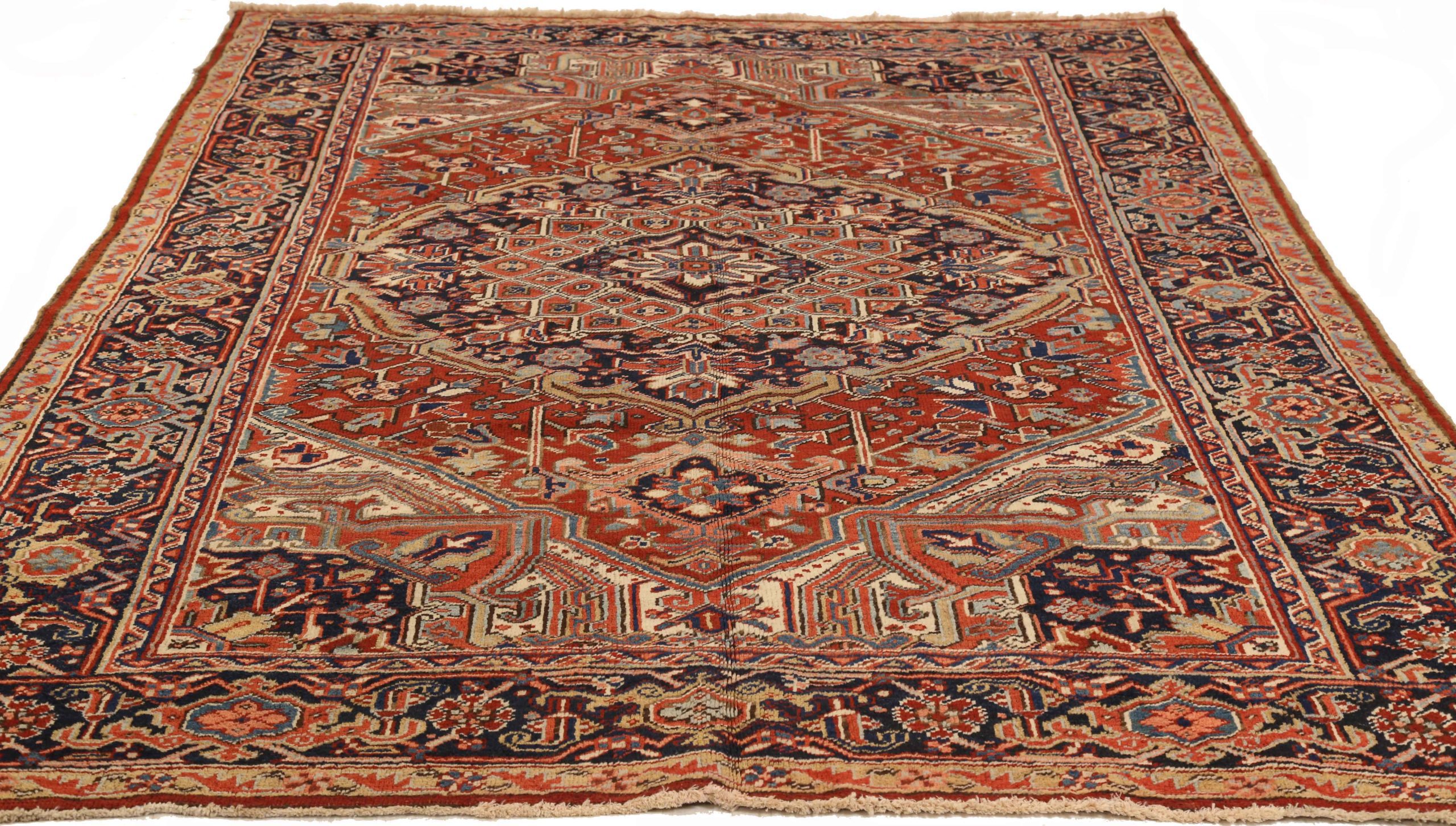 Thumbnail 8 for Antique Persian Heriz Traditional Rug 72151