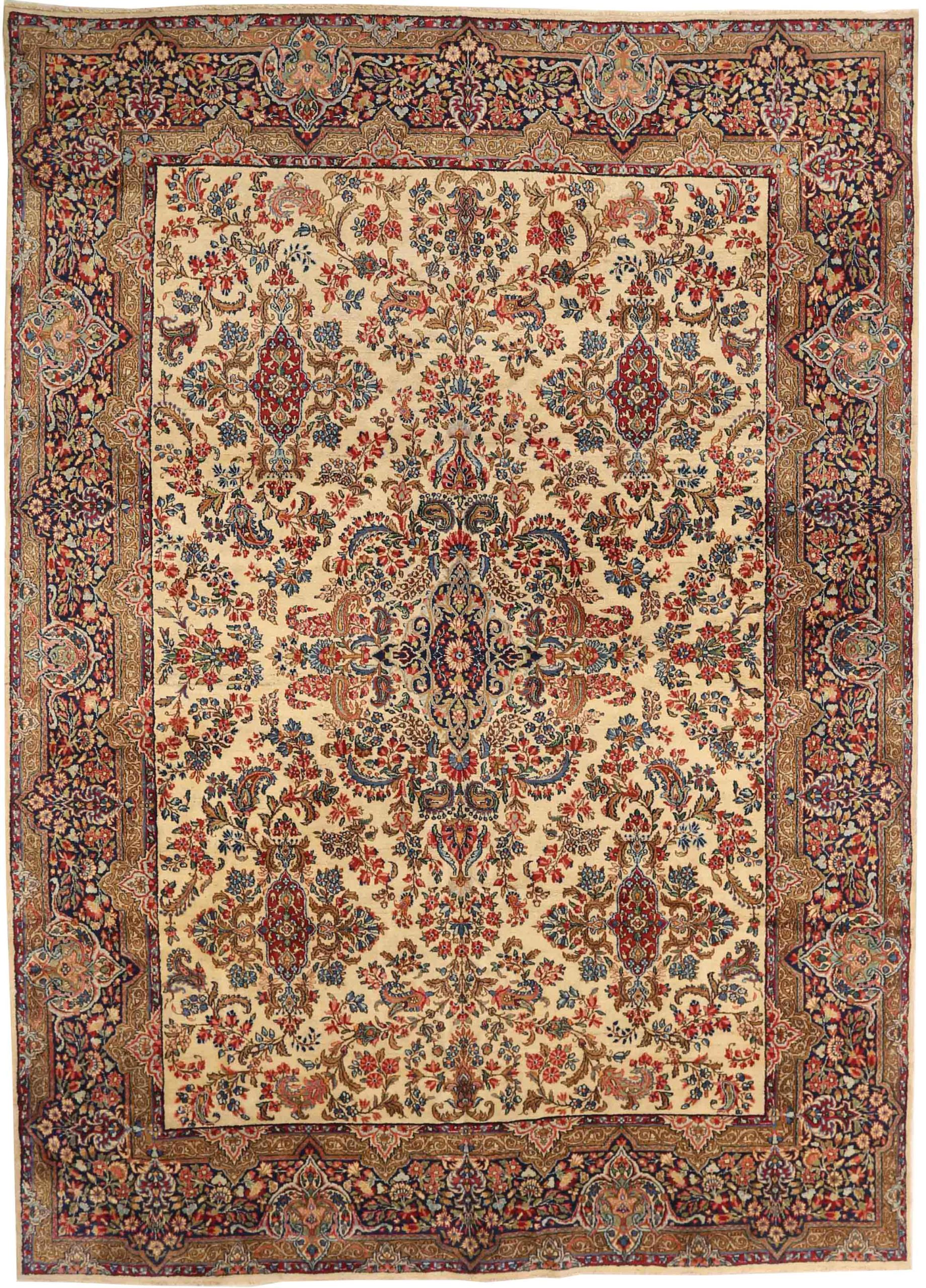Thumbnail 3 for Antique Persian Kerman Traditional Rug 72235