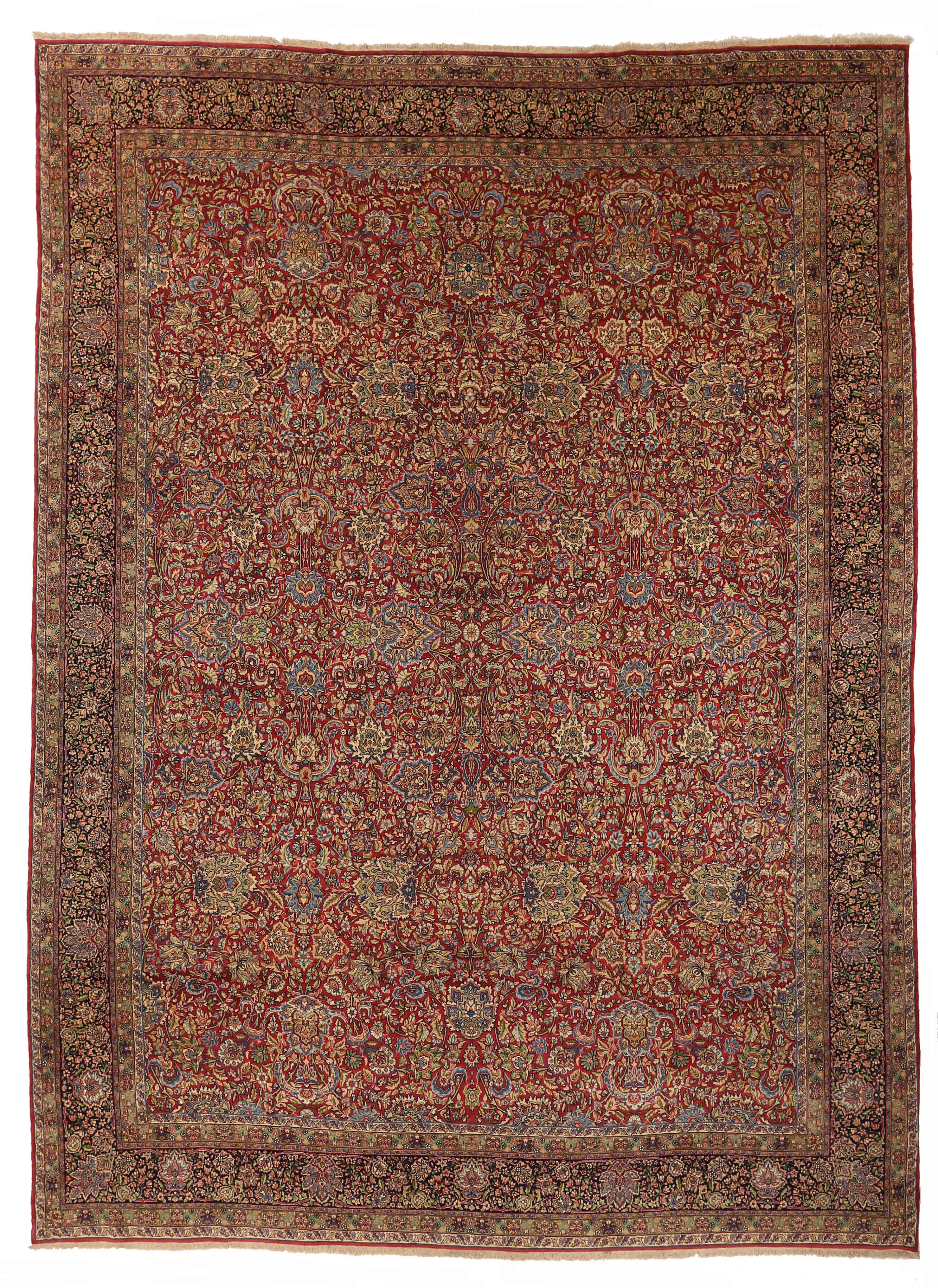 Thumbnail 3 for Antique Persian Kerman Traditional Rug 72353