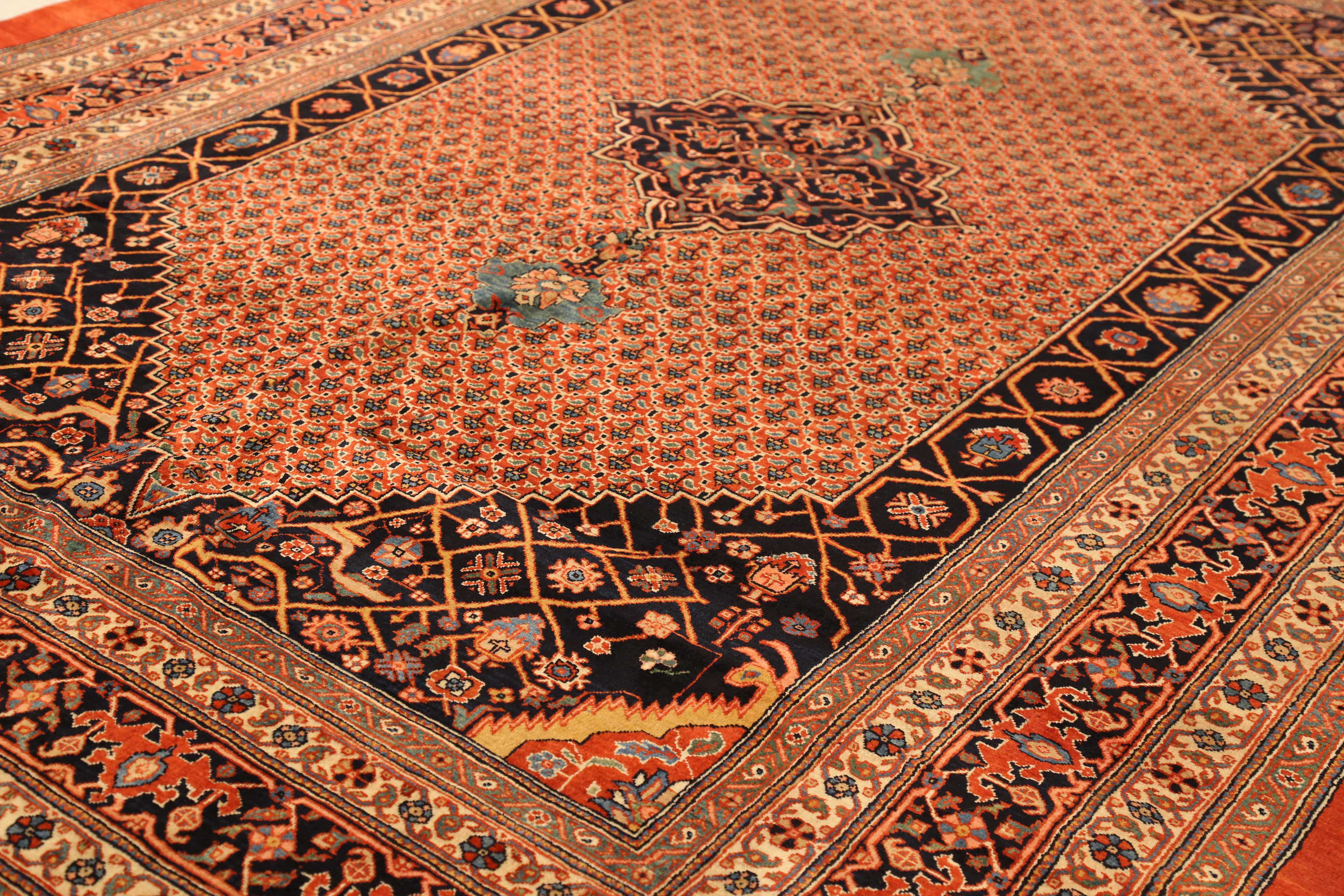 Thumbnail 3 for Antique Persian Bijar Traditional Rug 72366