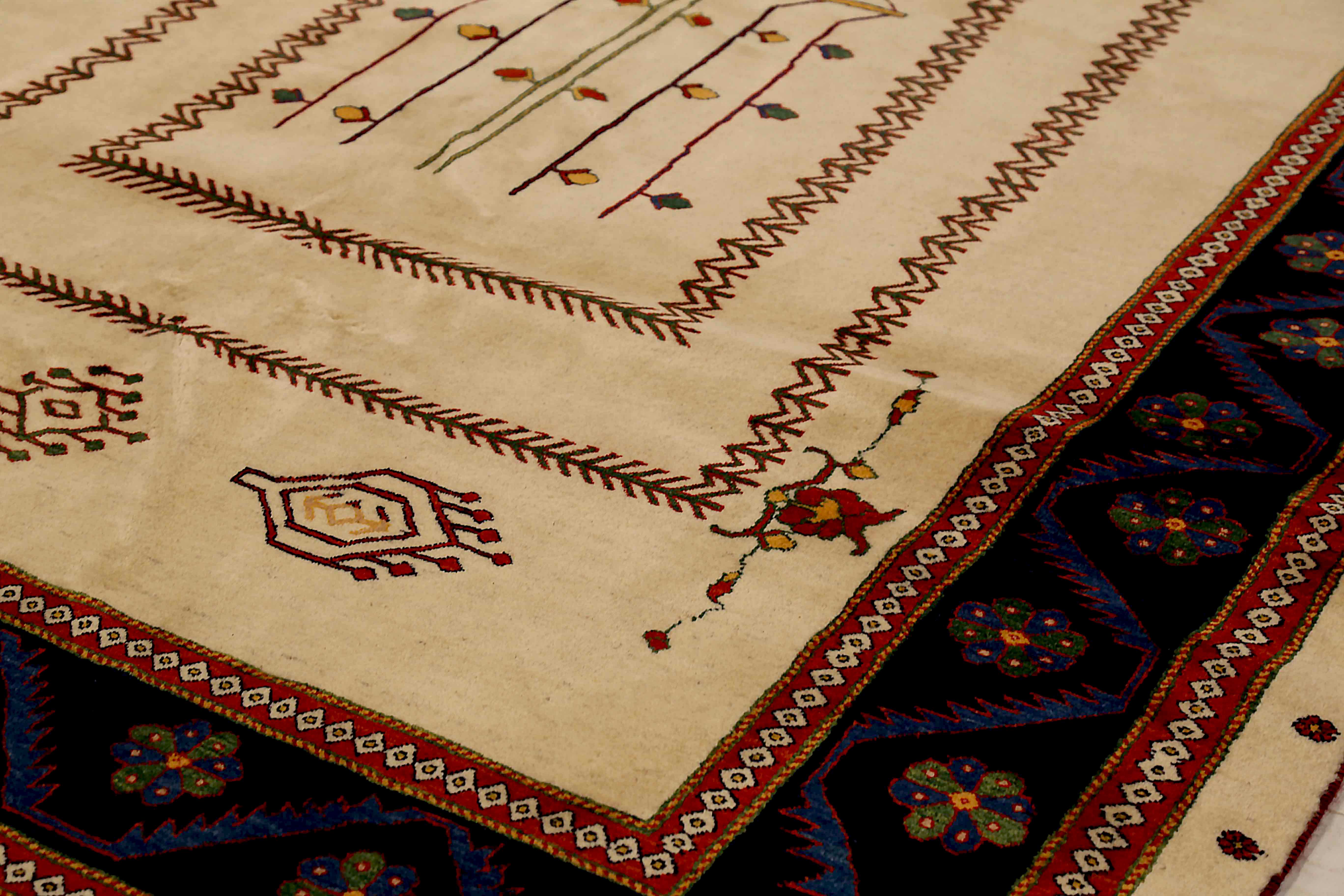 Thumbnail 5 for Antique Persian Gabbeh Transitional Rug 72325