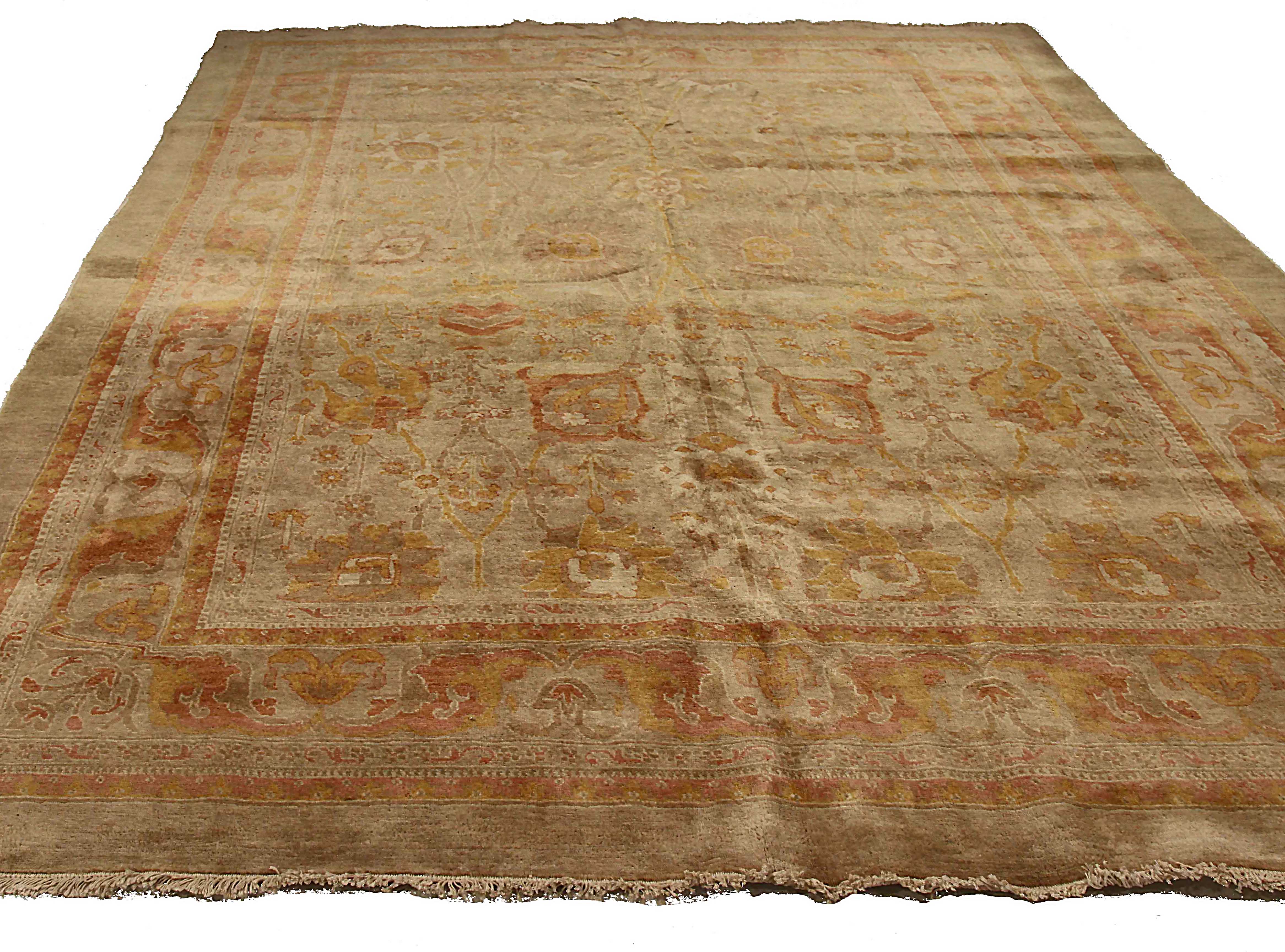 Thumbnail 4 for Antique Persian Tabriz Traditional Rug 72392