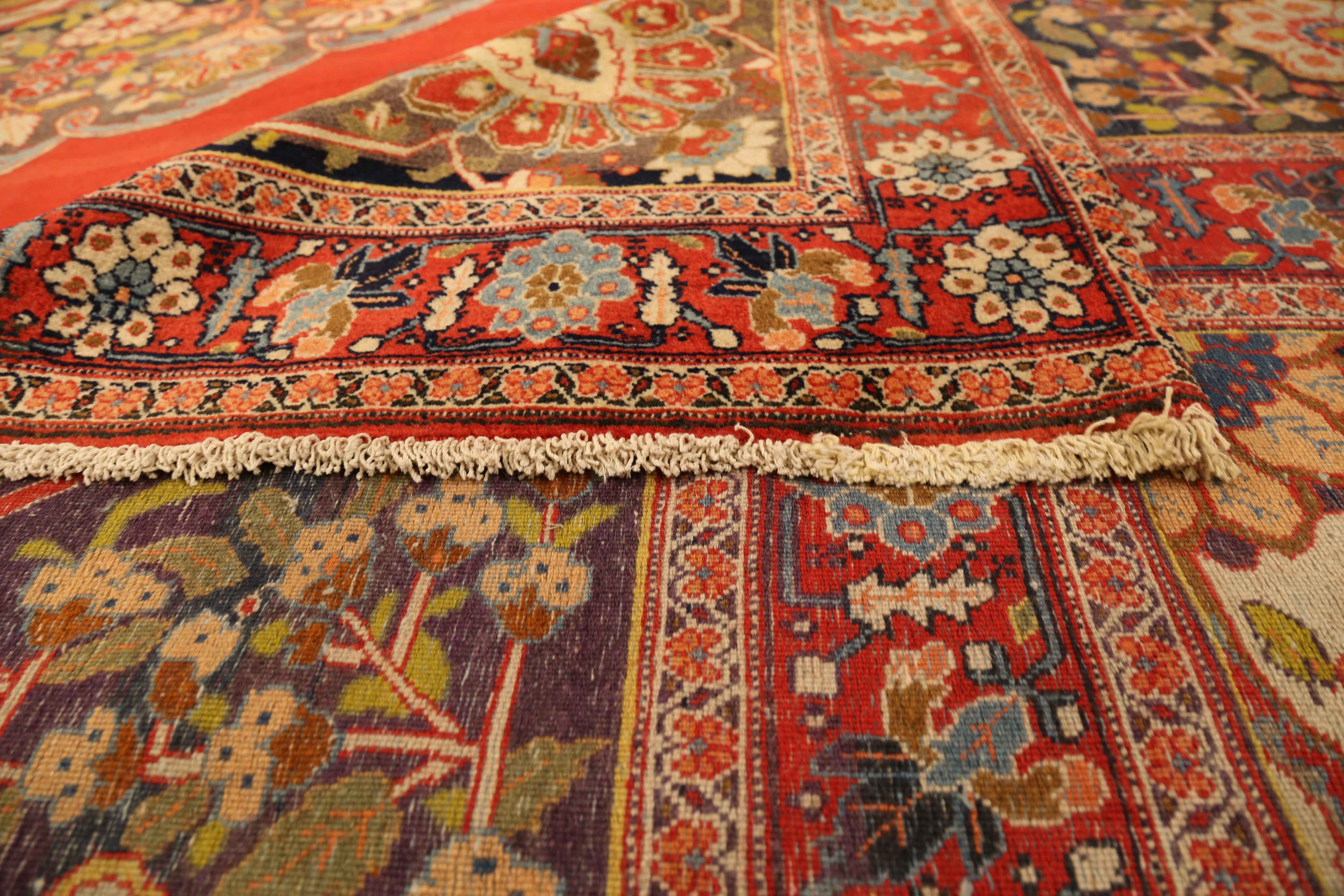 Thumbnail 5 for Antique Persian Tabriz Traditional Rug 72466