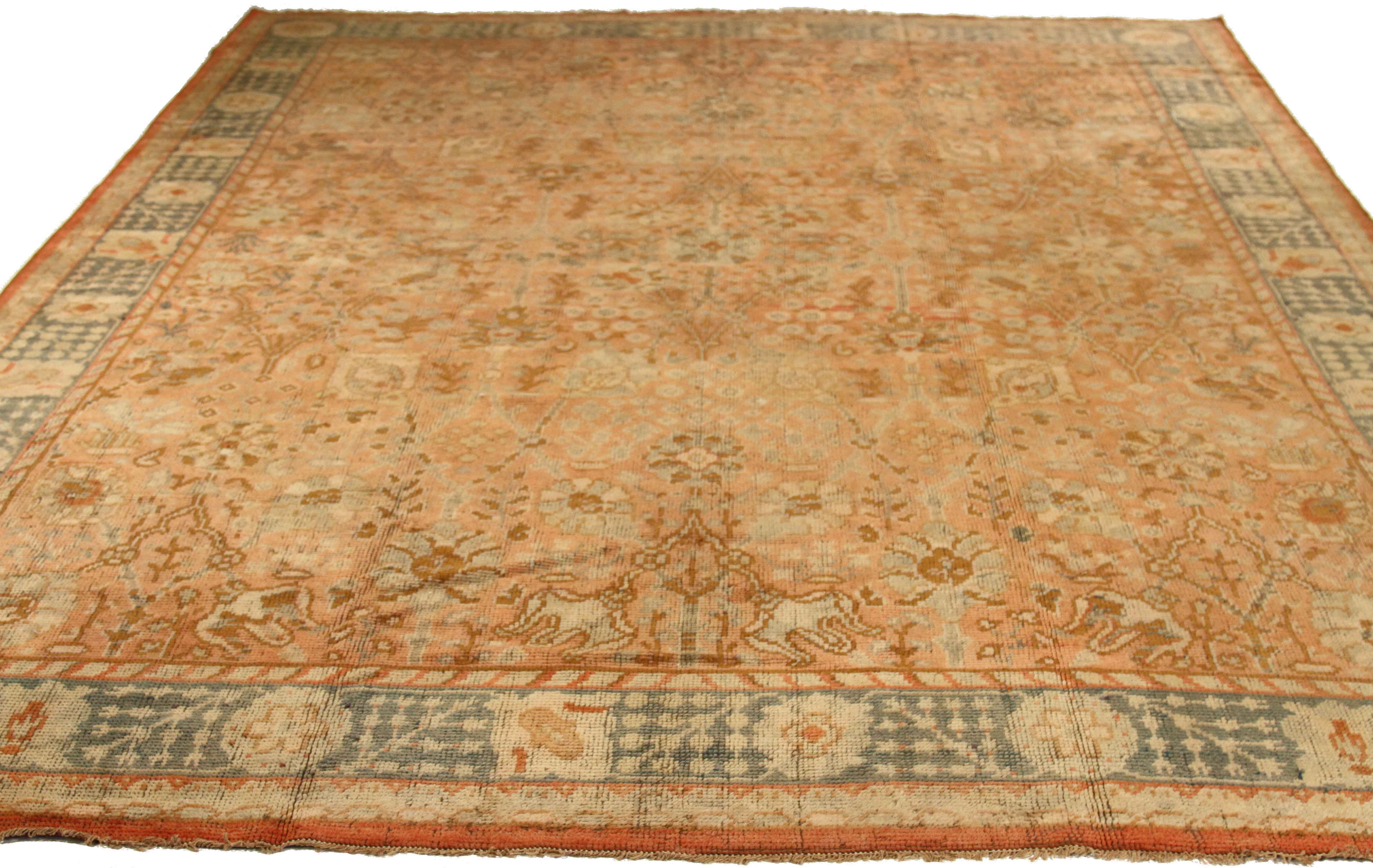 Thumbnail 11 for Antique Turkey Oushak Transitional Rug 72541