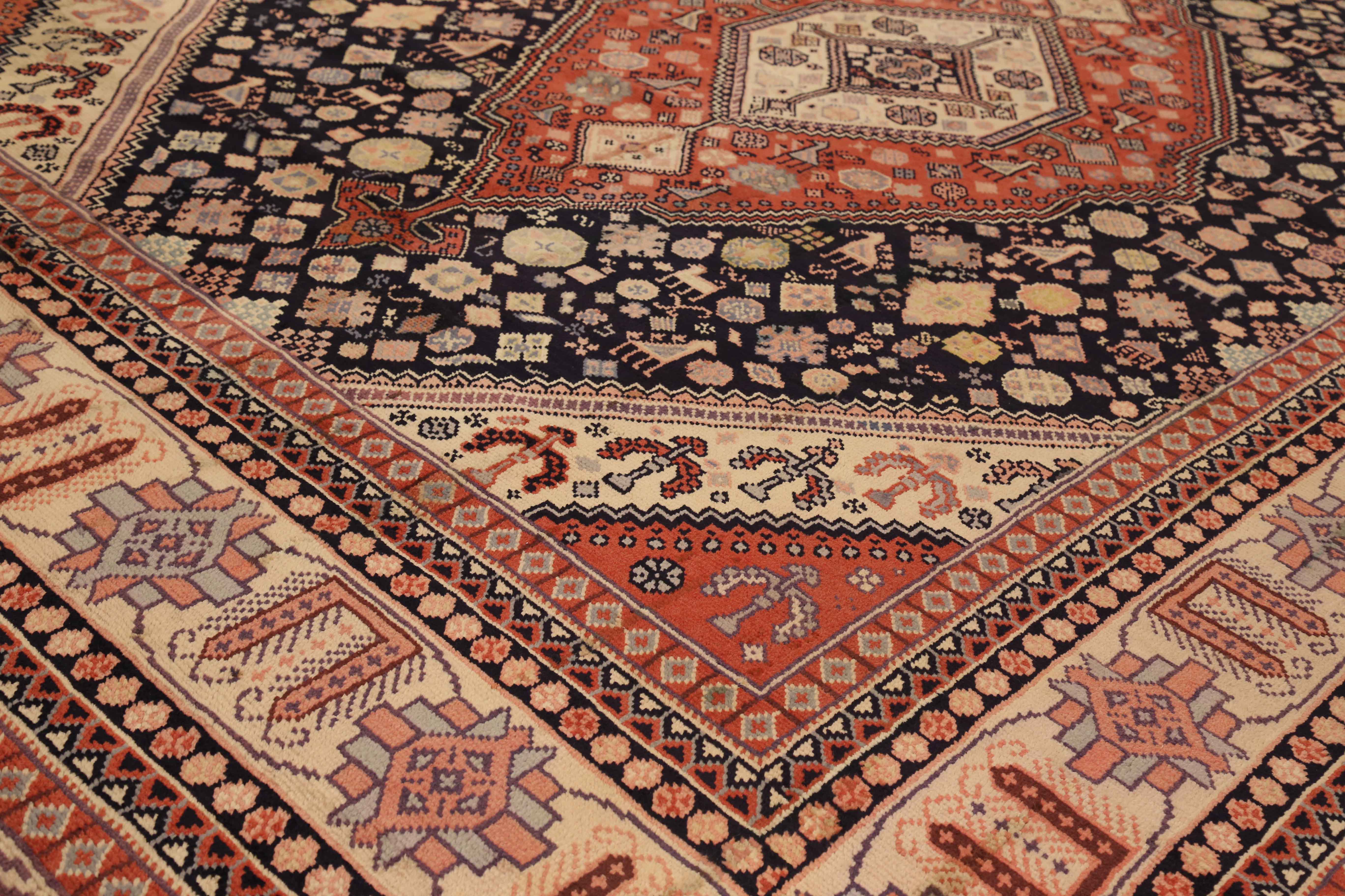 Thumbnail 5 for Antique Persian Meshkin Traditional Rug 72518