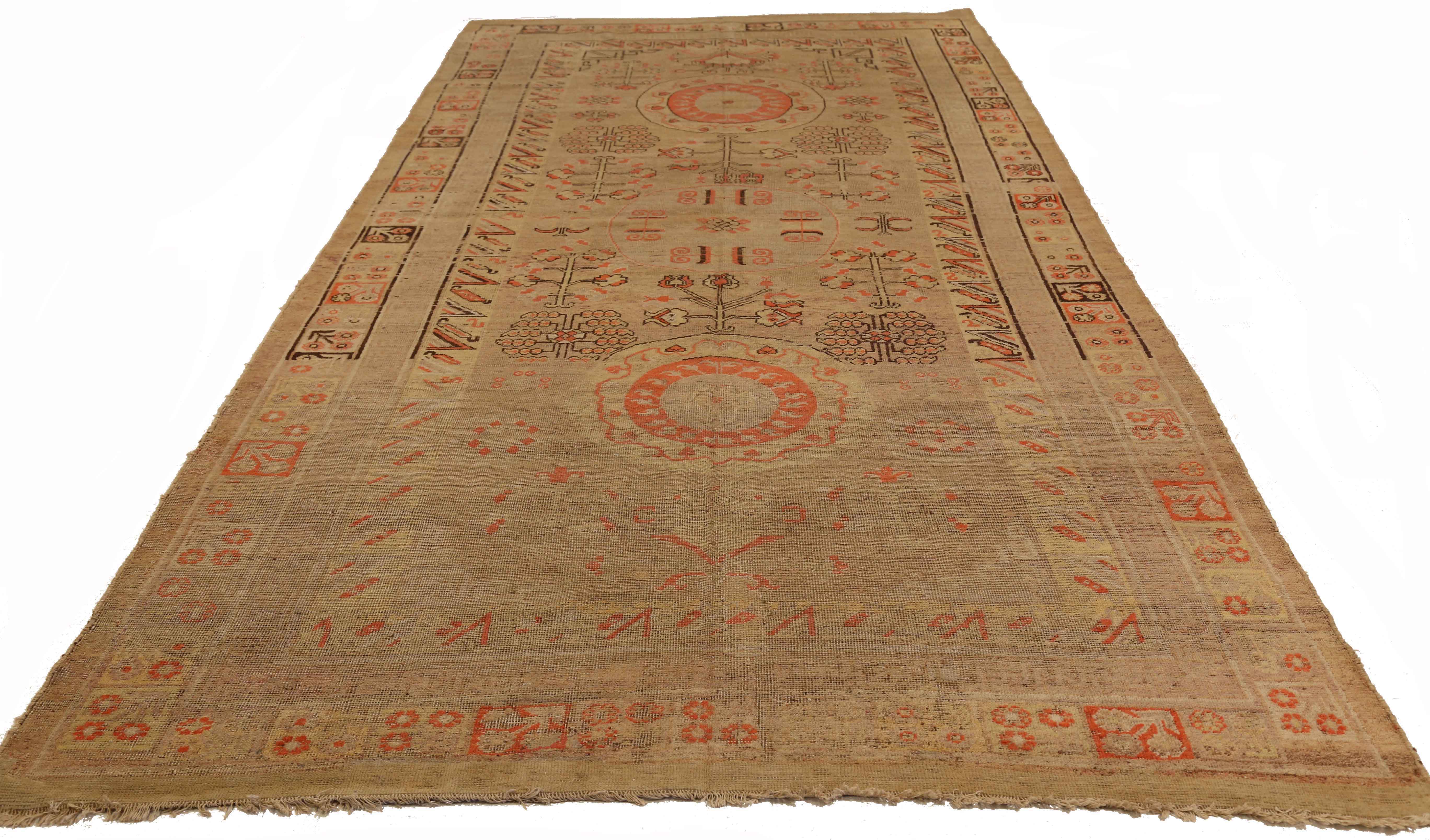 Thumbnail 4 for Antique Russia Khotan Transitional Rug 72524