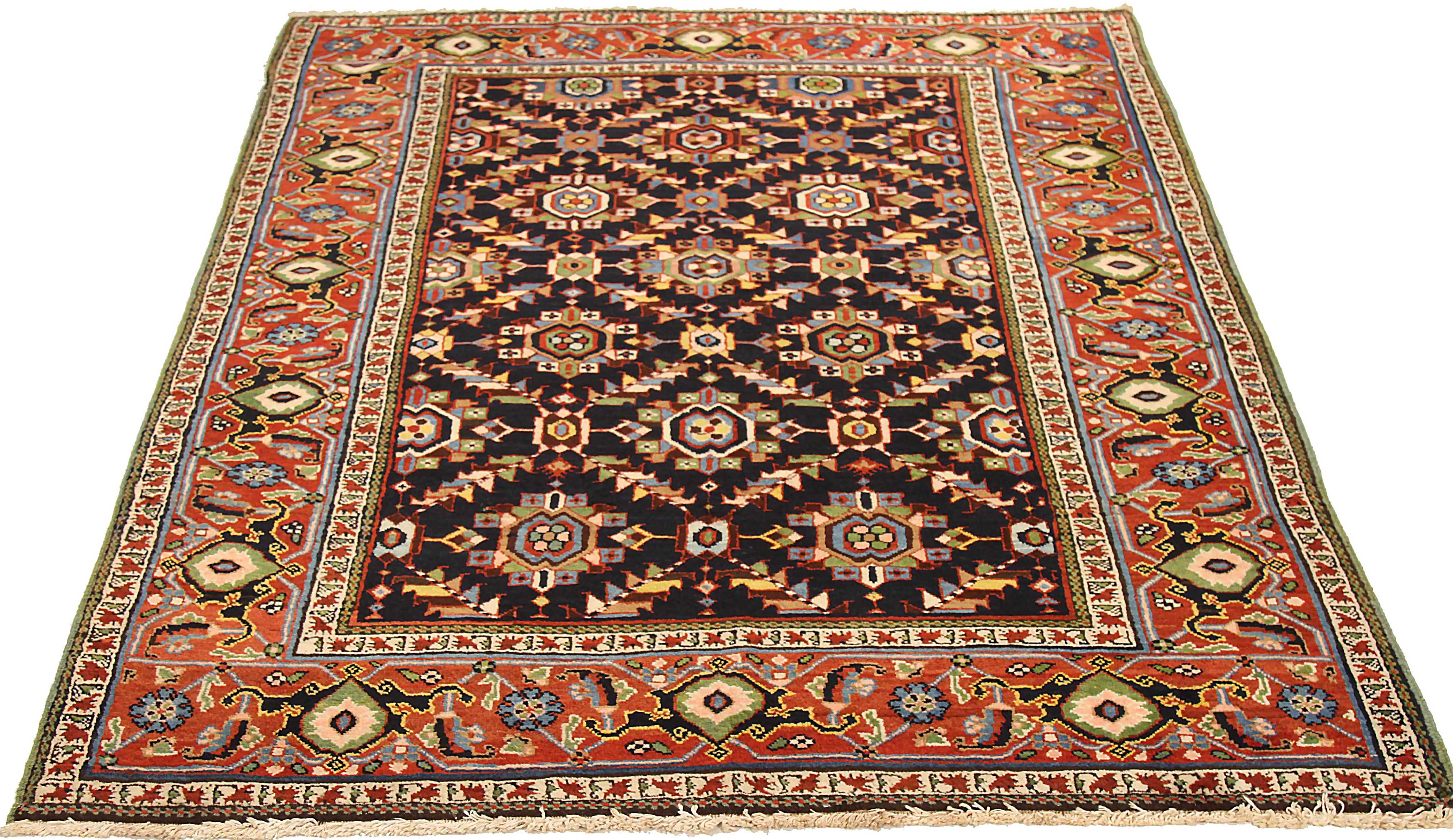Thumbnail 3 for Antique Persian Heriz Traditional Rug 72603