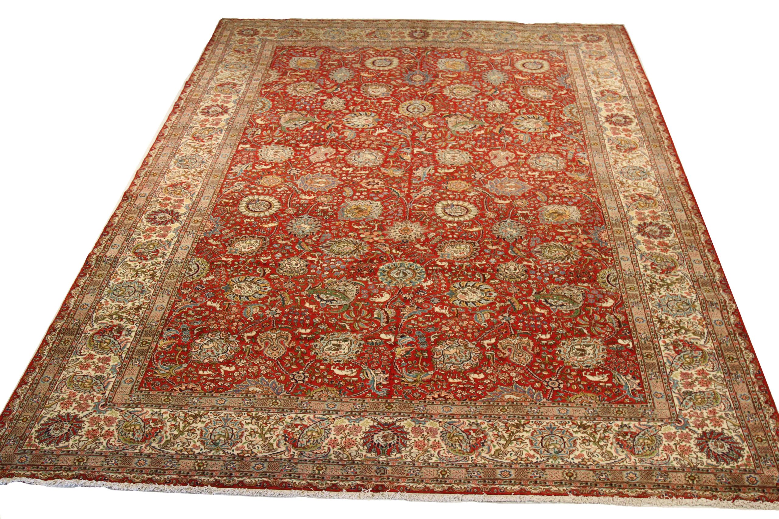 Thumbnail 14 for Antique Persian Tabriz Traditional Rug 11579