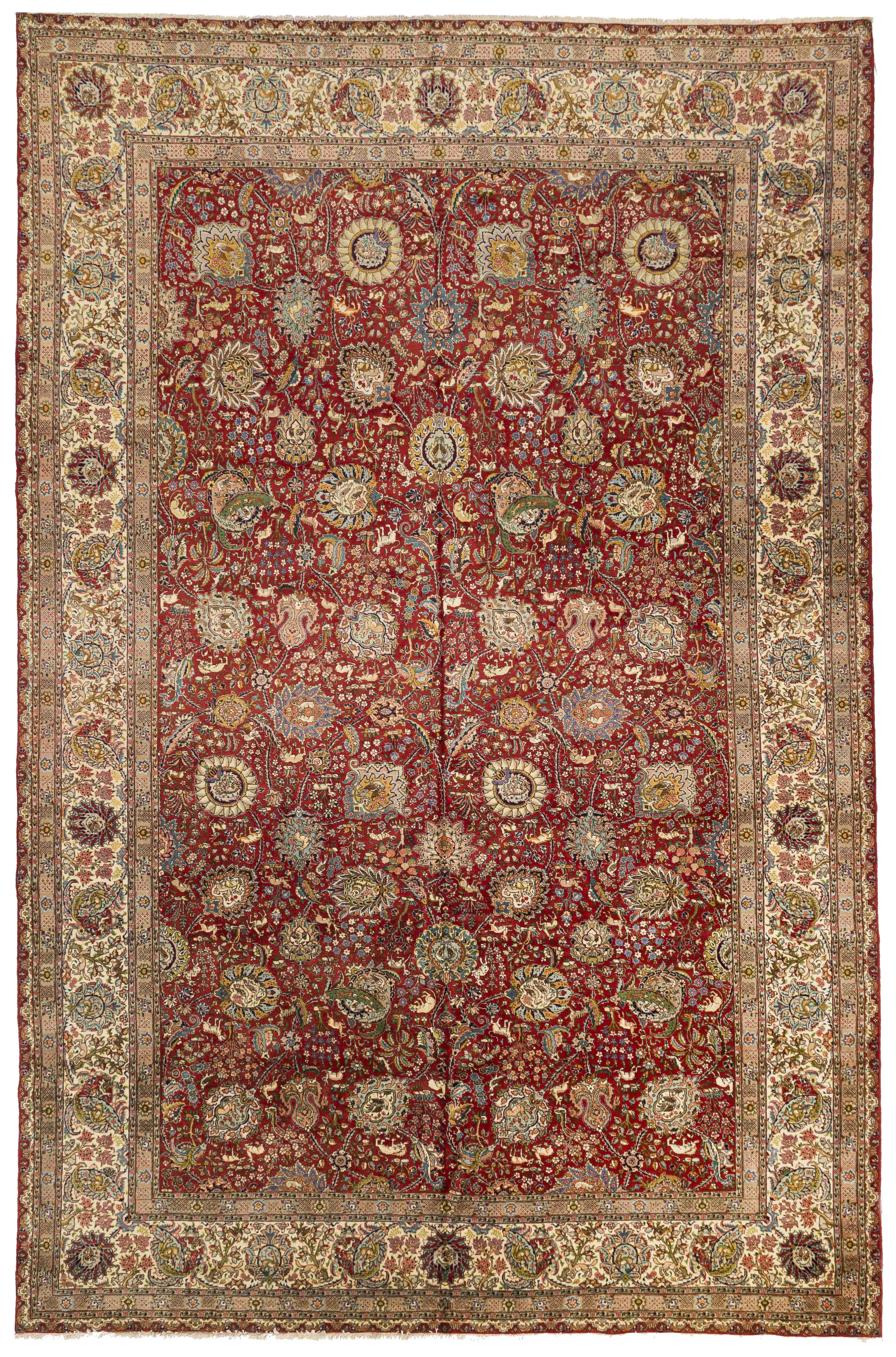 Thumbnail 2 for Antique Persian Tabriz Traditional Rug 11579