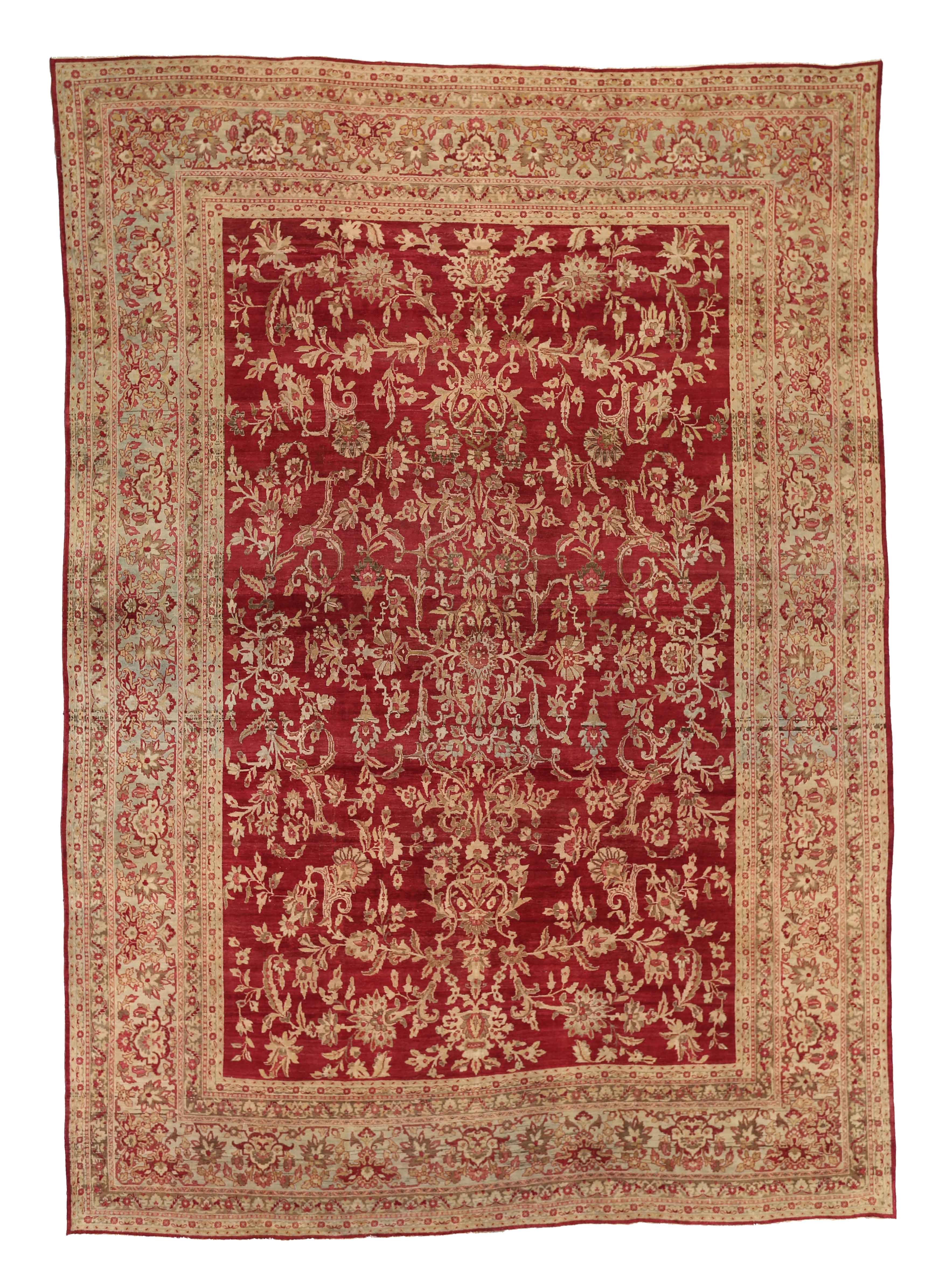 Thumbnail 2 for Antique Persian Yazd Traditional Rug 11712