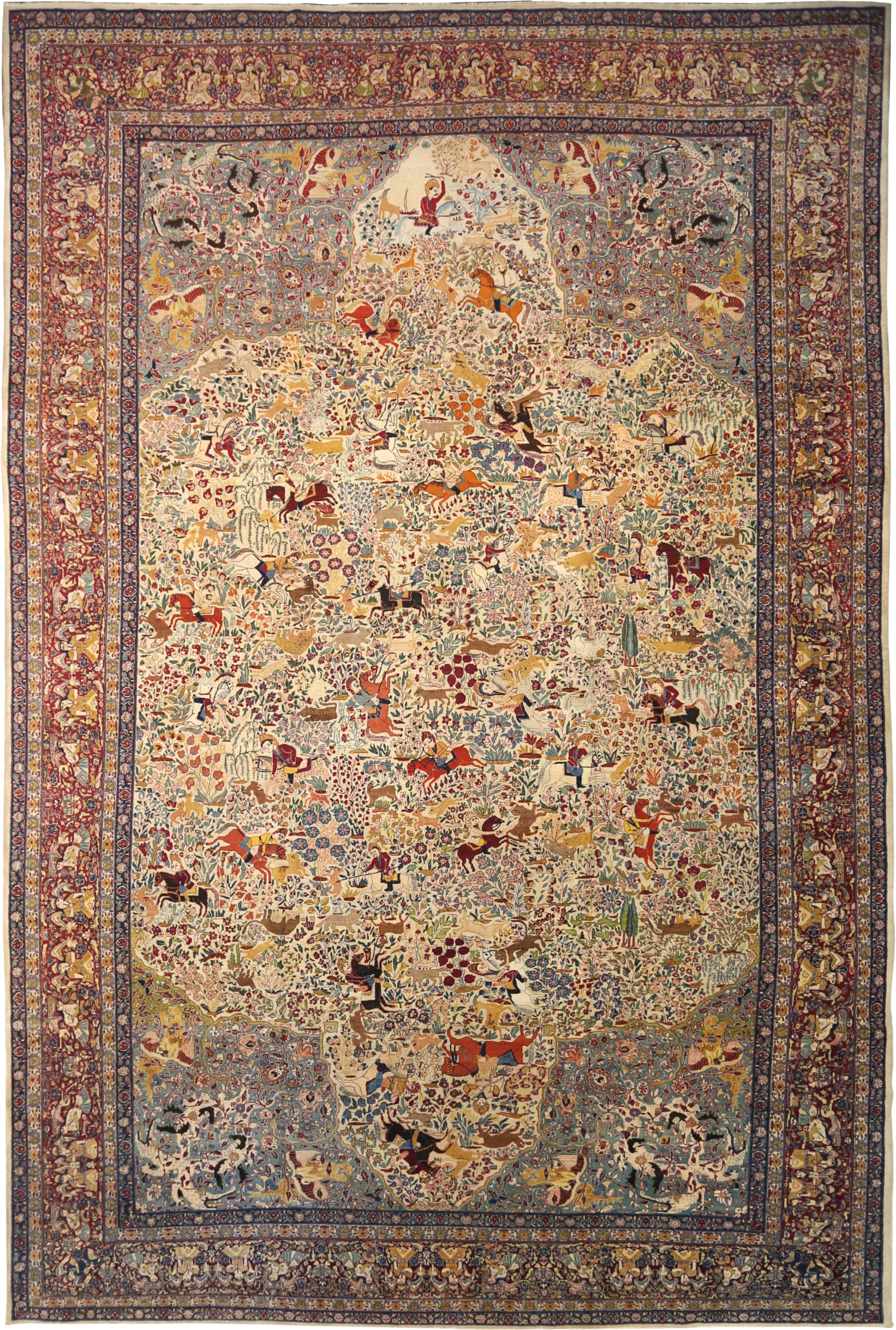 Thumbnail 2 for Antique Persian Tabriz Traditional Rug 91795