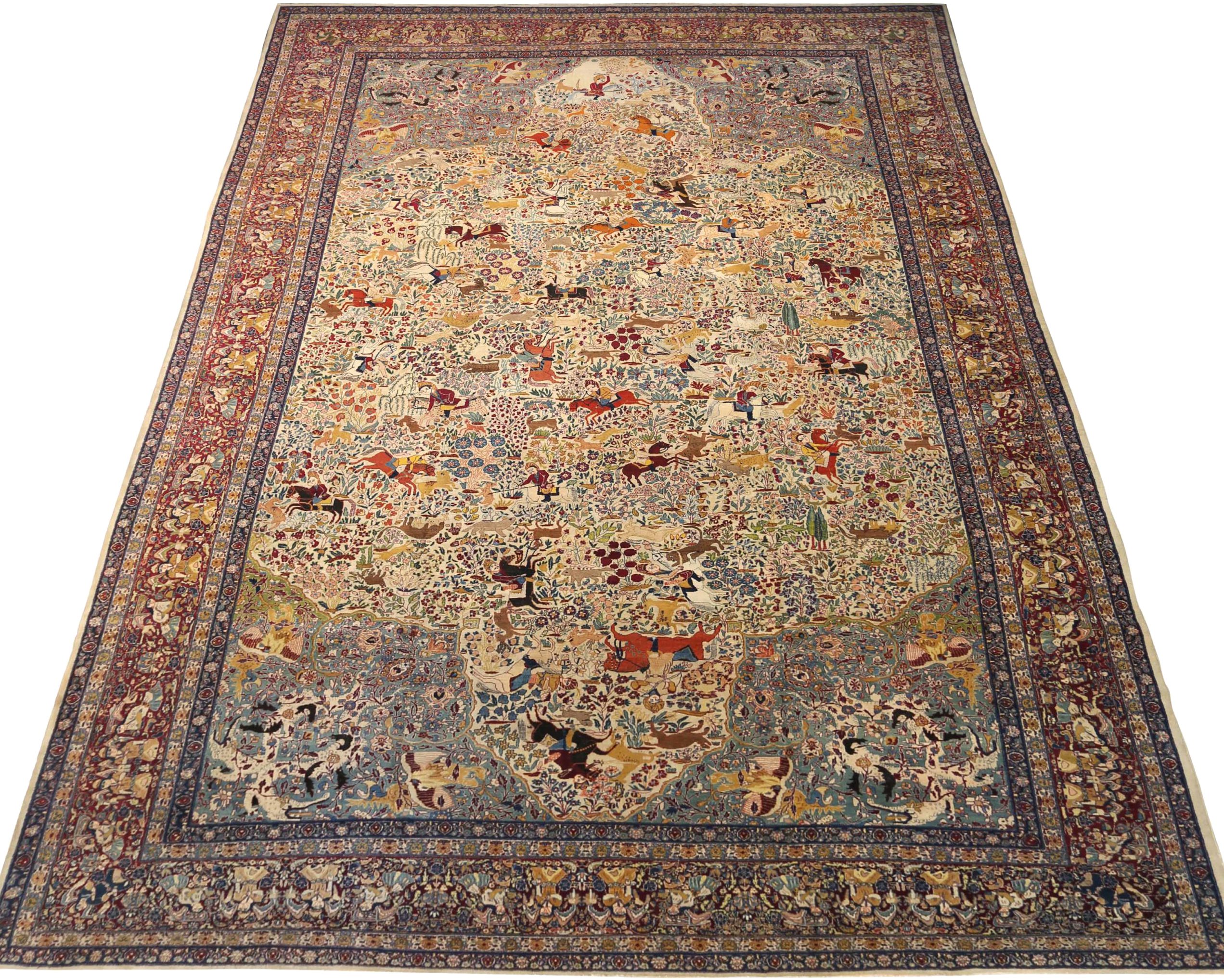 Thumbnail 3 for Antique Persian Tabriz Traditional Rug 91795