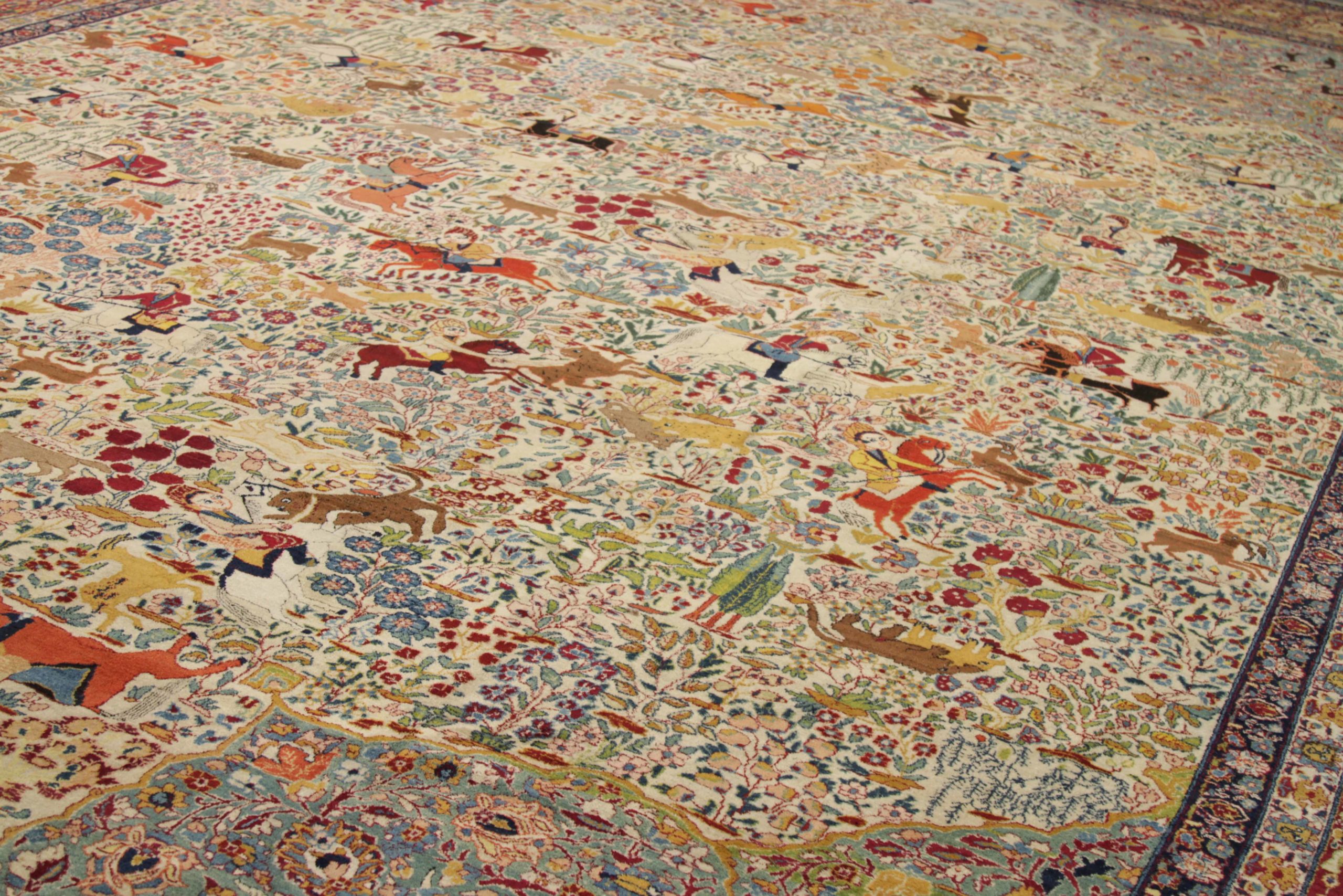 Thumbnail 7 for Antique Persian Tabriz Traditional Rug 91795