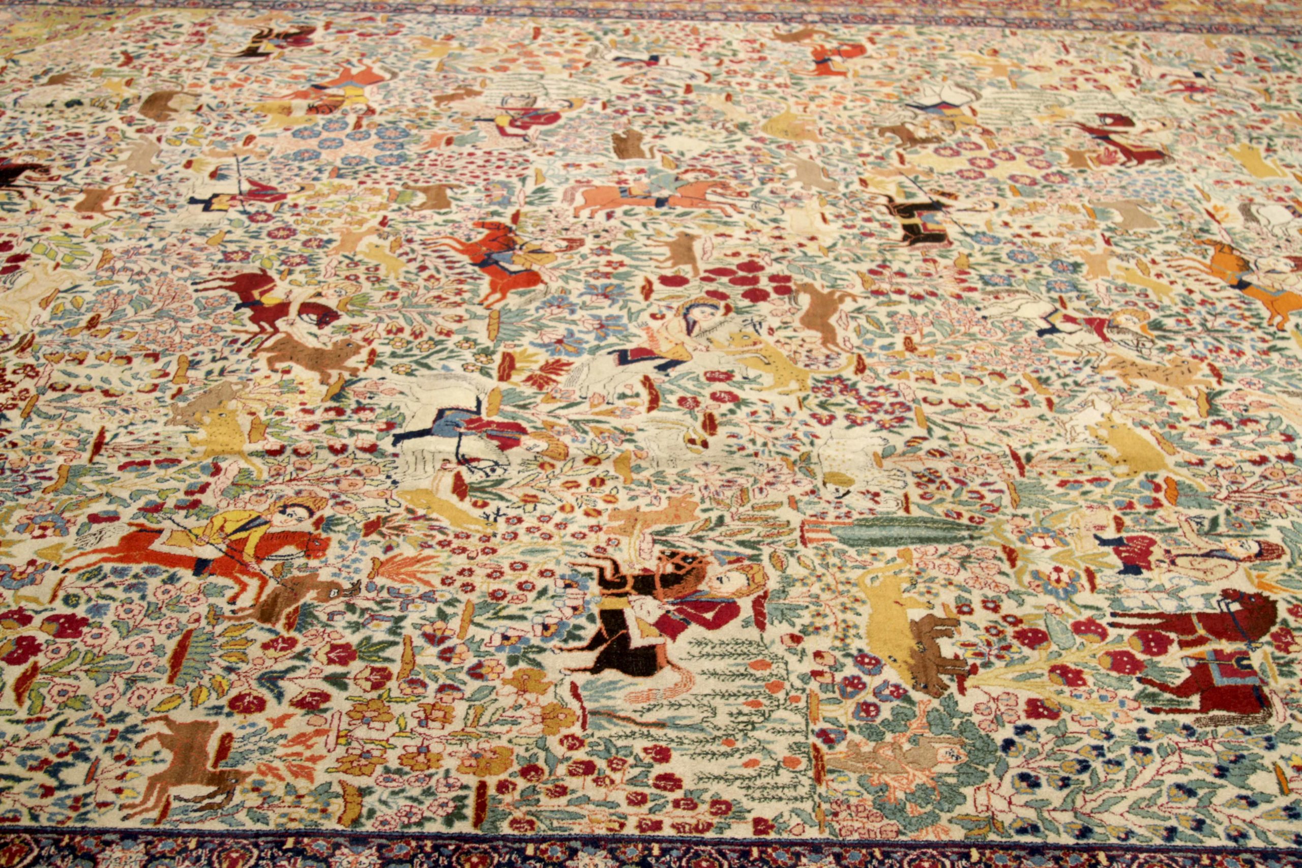 Thumbnail 4 for Antique Persian Tabriz Traditional Rug 91795