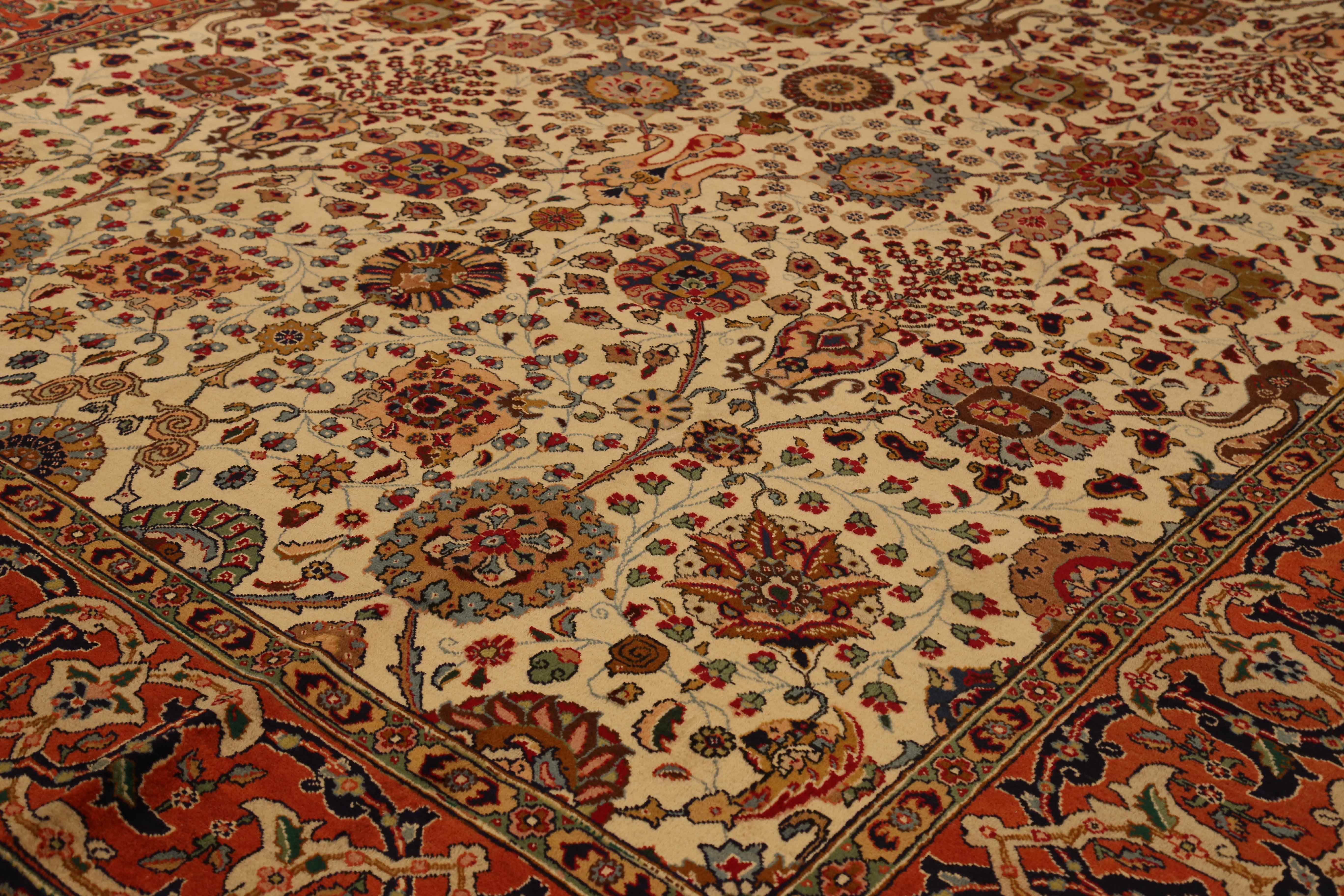 Thumbnail 8 for Antique Persian Tabriz Traditional Rug 12720