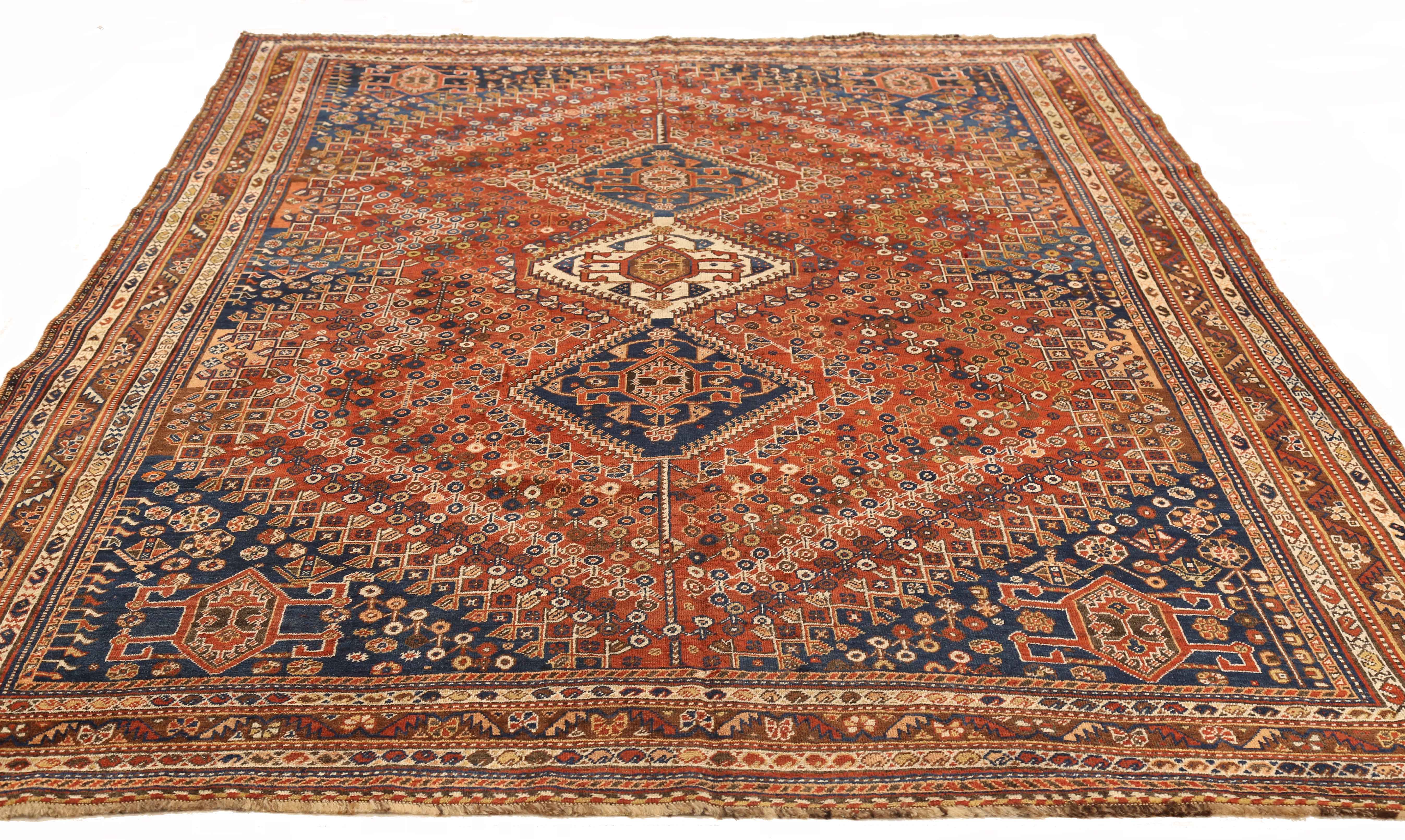 Thumbnail 2 for Antique Persian Shiraz Traditional Rug 72663