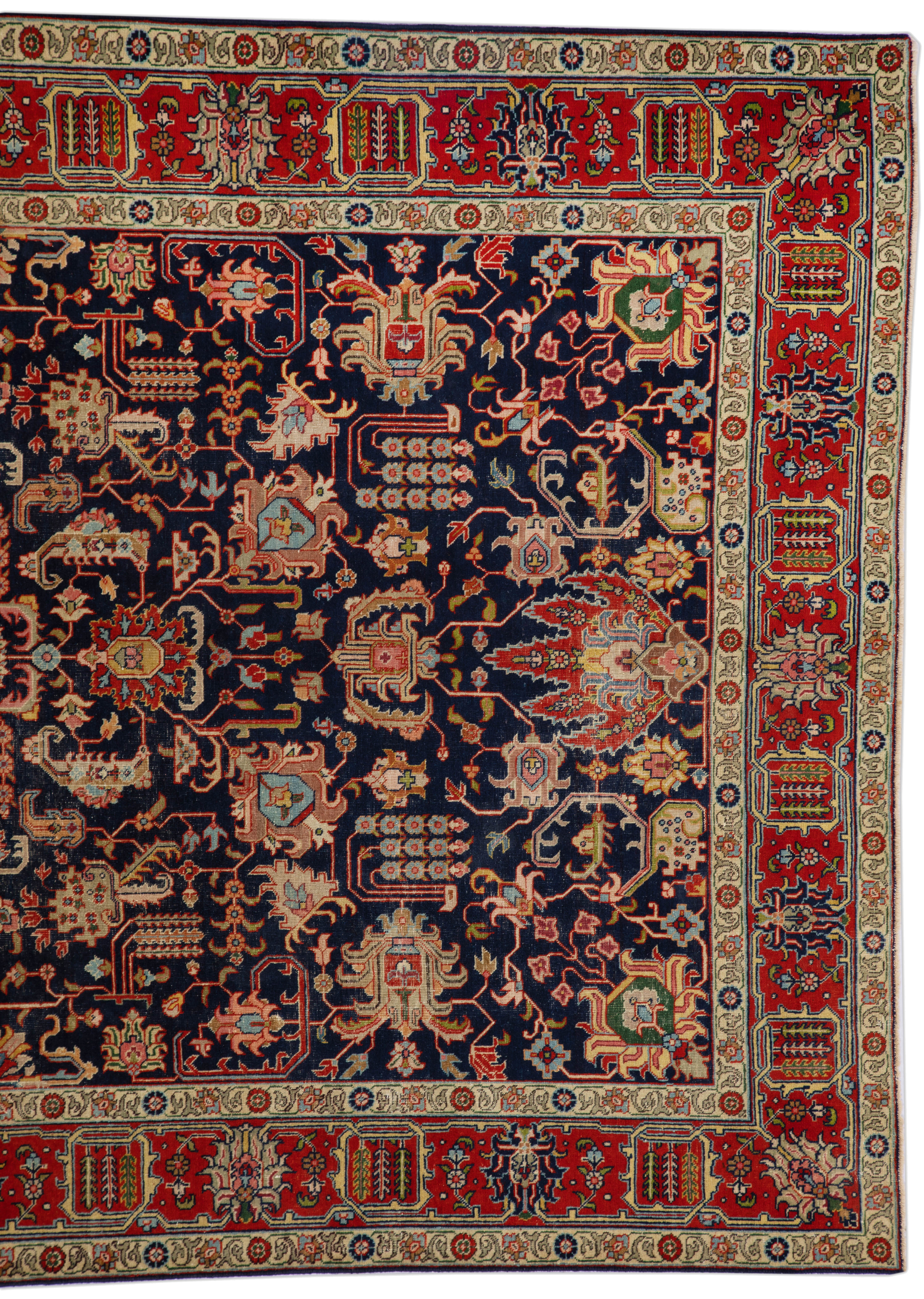Thumbnail 3 for Antique Persian Tabriz Traditional Rug 88415