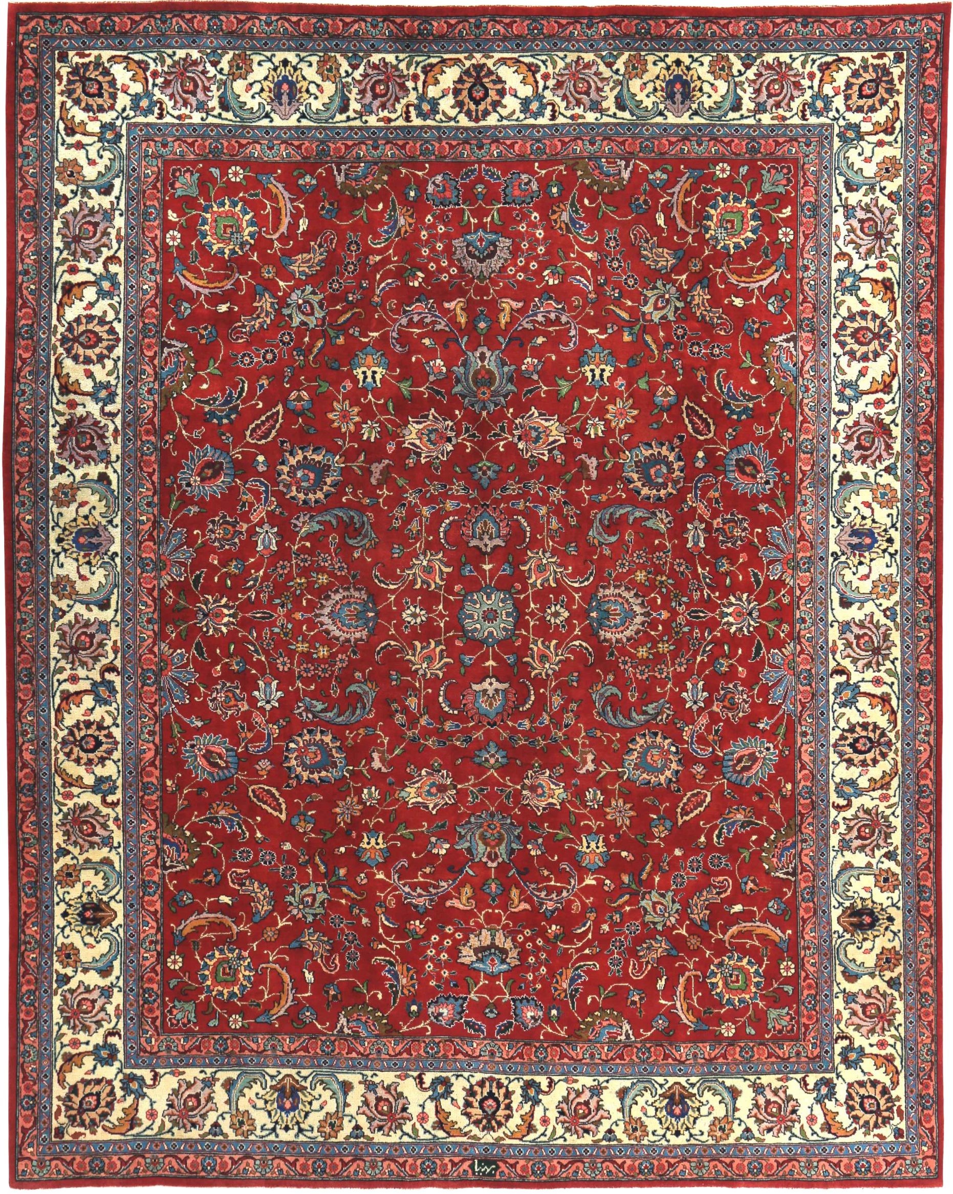 Thumbnail 5 for Antique Persian Tabriz Traditional Rug 89700