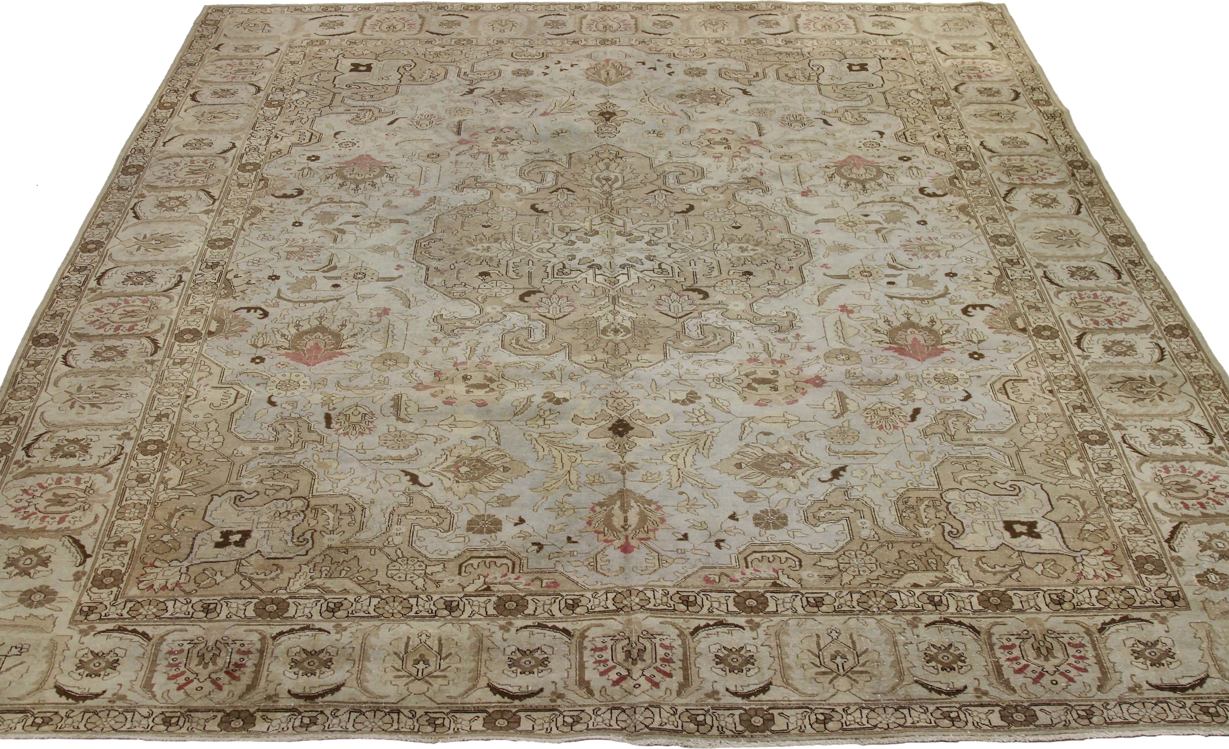 Thumbnail 2 for Antique Persian Tabriz Traditional Rug 89701