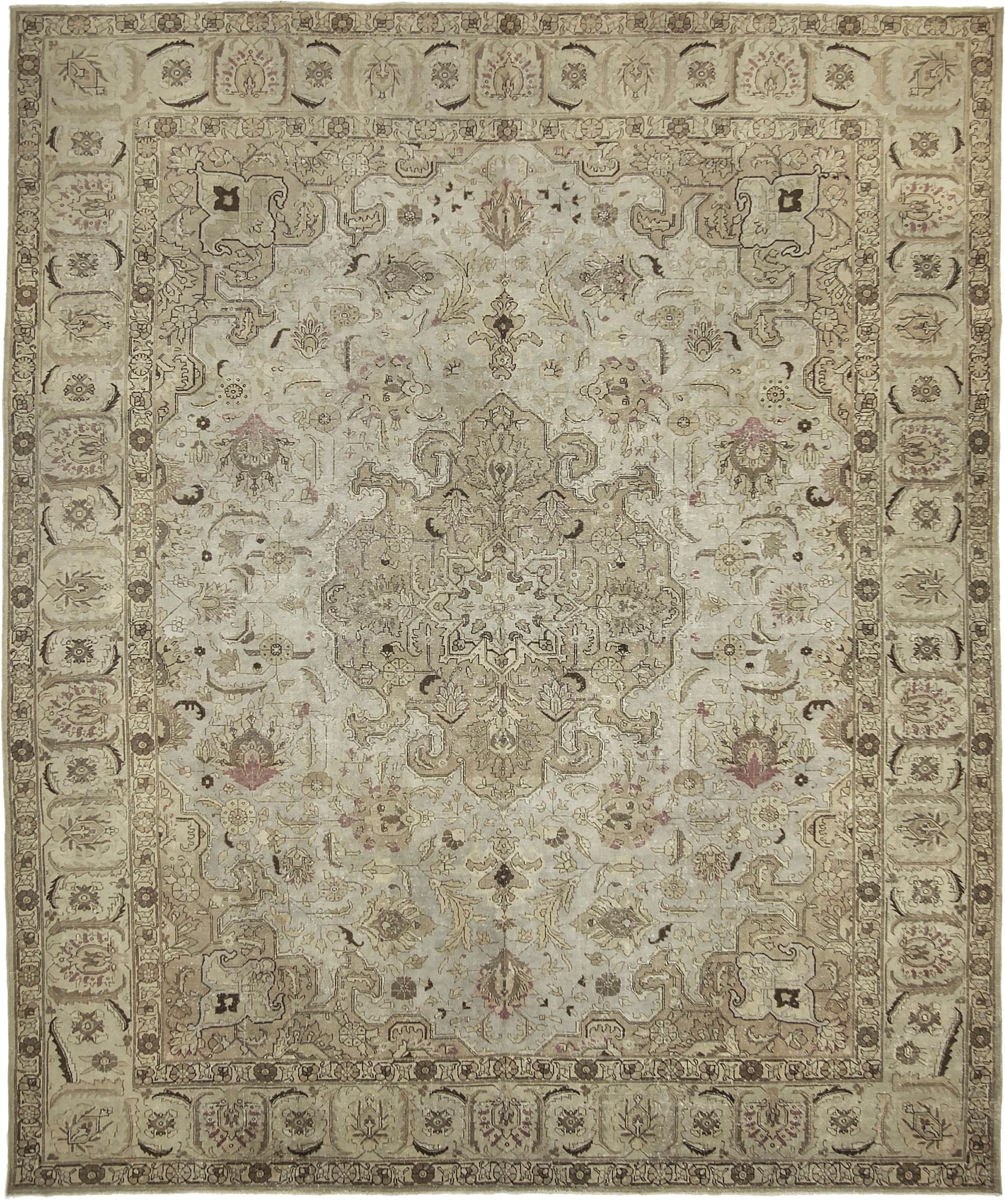 Thumbnail 4 for Antique Persian Tabriz Traditional Rug 89701