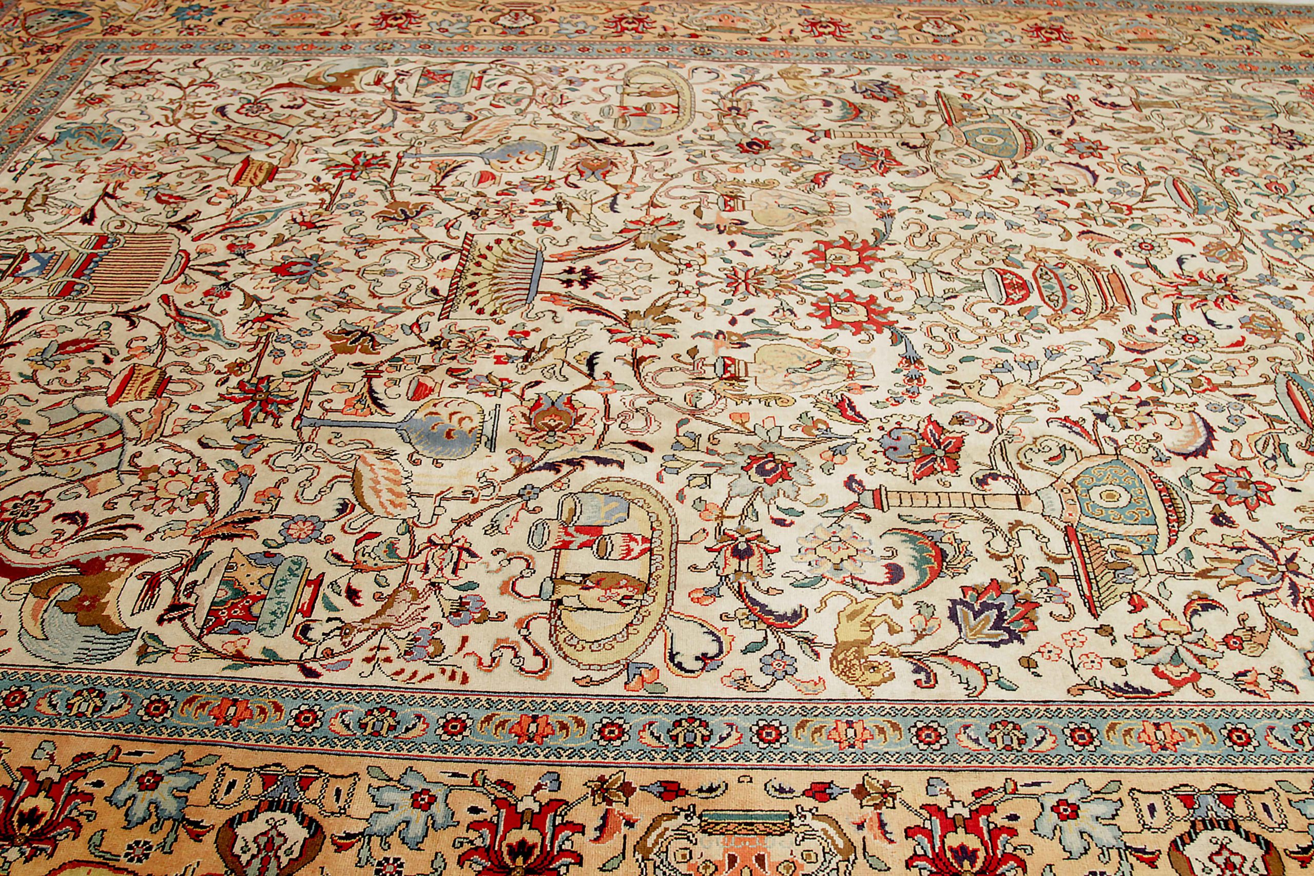 Thumbnail 3 for Antique Persian Tabriz Traditional Rug 89703