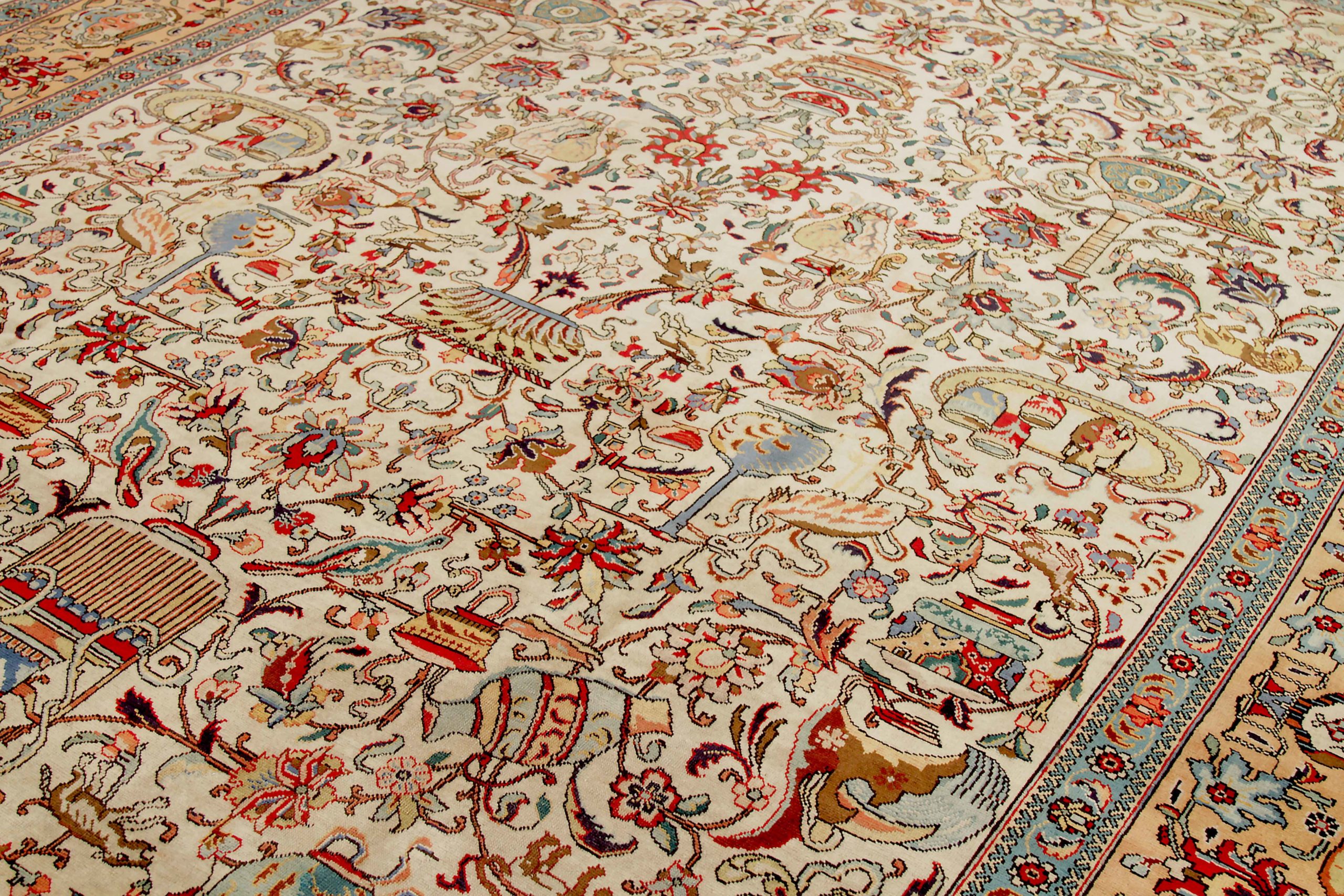 Thumbnail 4 for Antique Persian Tabriz Traditional Rug 89703