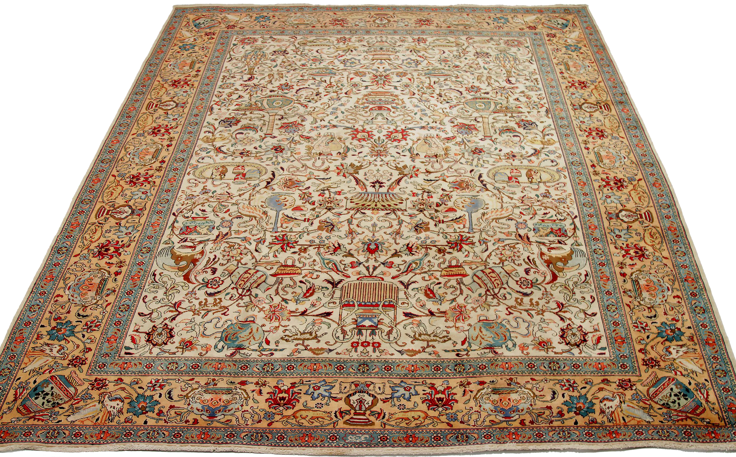 Thumbnail 2 for Antique Persian Tabriz Traditional Rug 89703