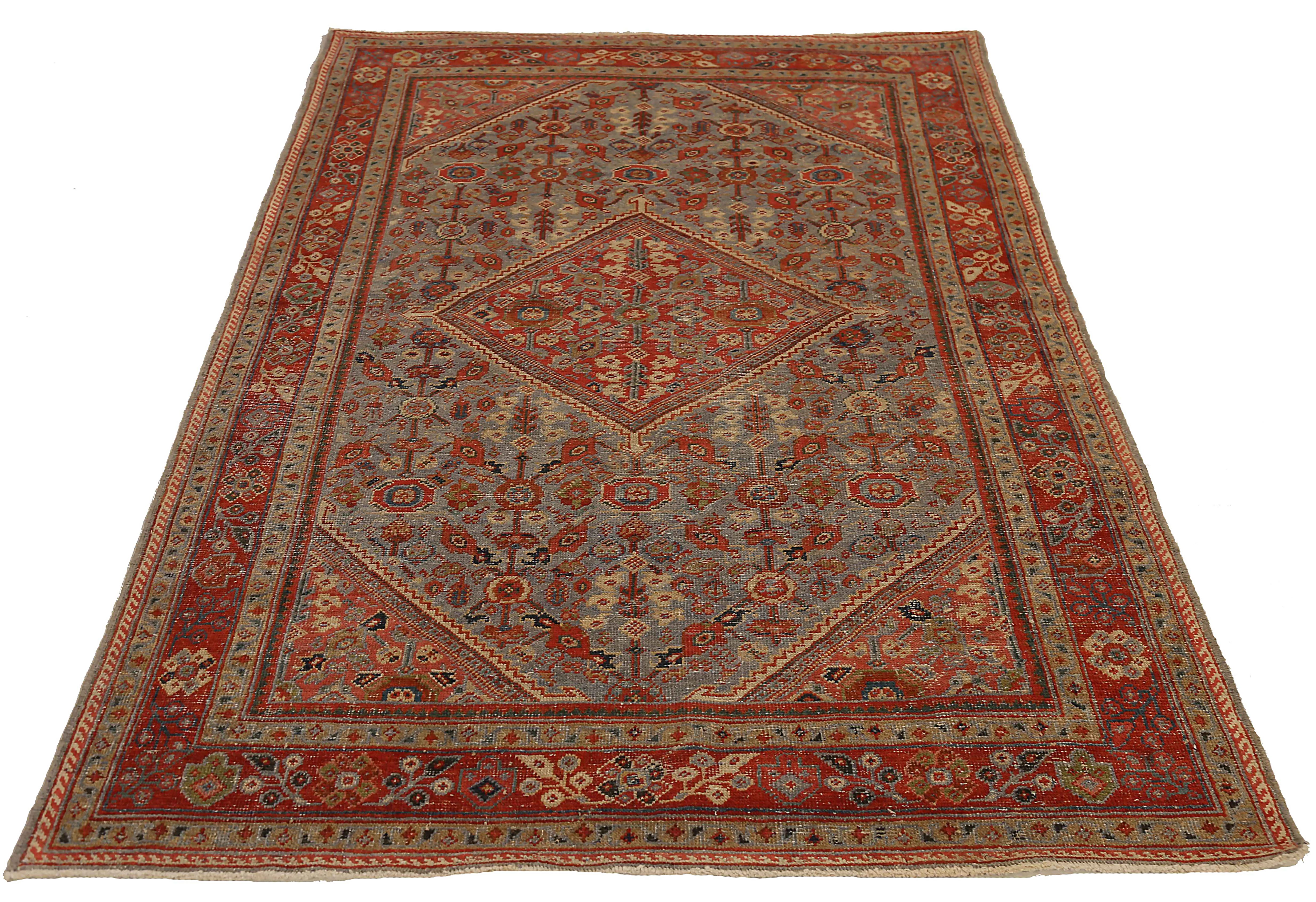 Thumbnail 5 for Antique Persian Meshkabad Transitional Rug 68081