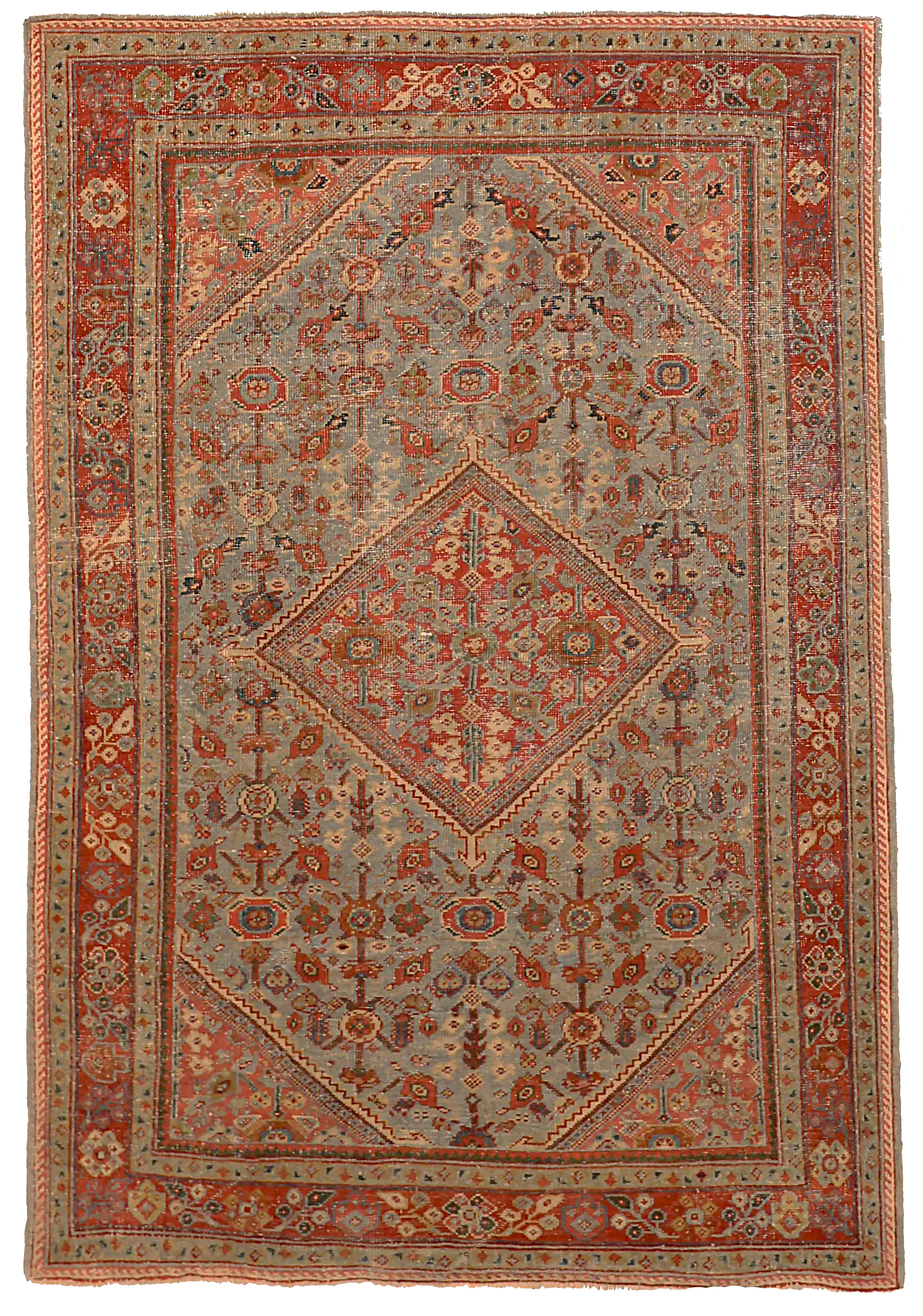 Thumbnail 3 for Antique Persian Meshkabad Transitional Rug 68081