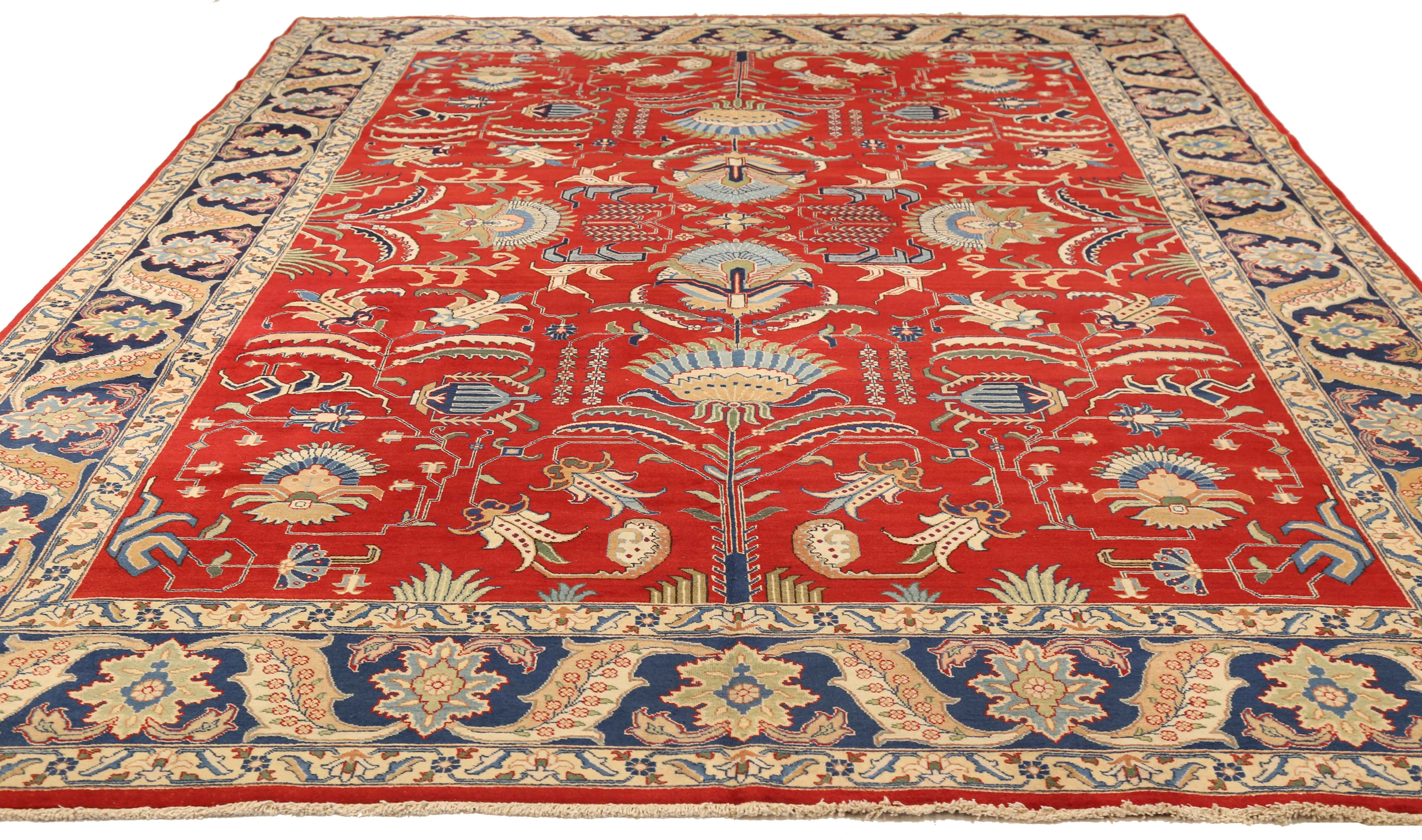 Thumbnail 3 for Antique Persian Tabriz Traditional Rug 72881