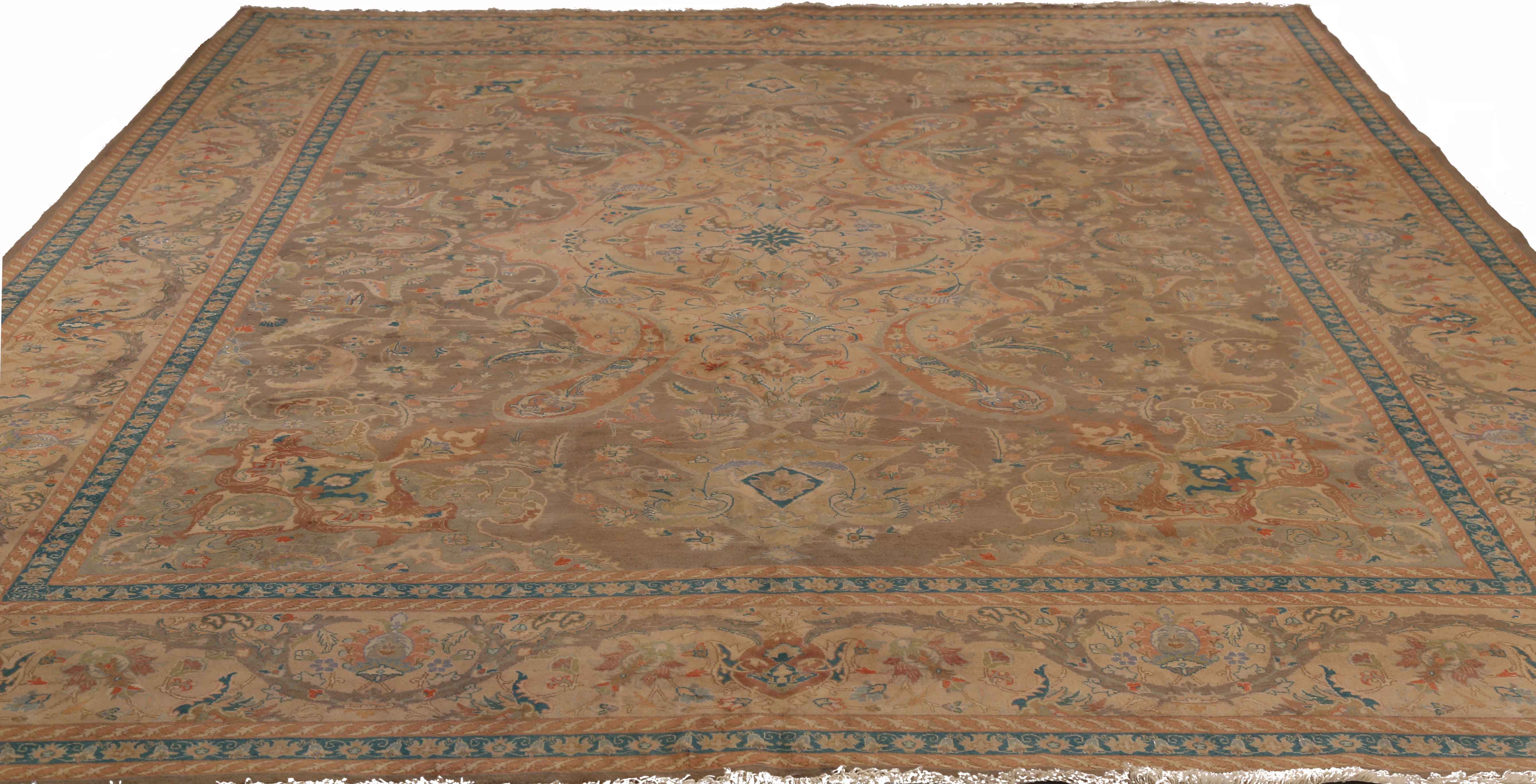 Thumbnail 4 for Antique Persian Tabriz Traditional Rug 72885